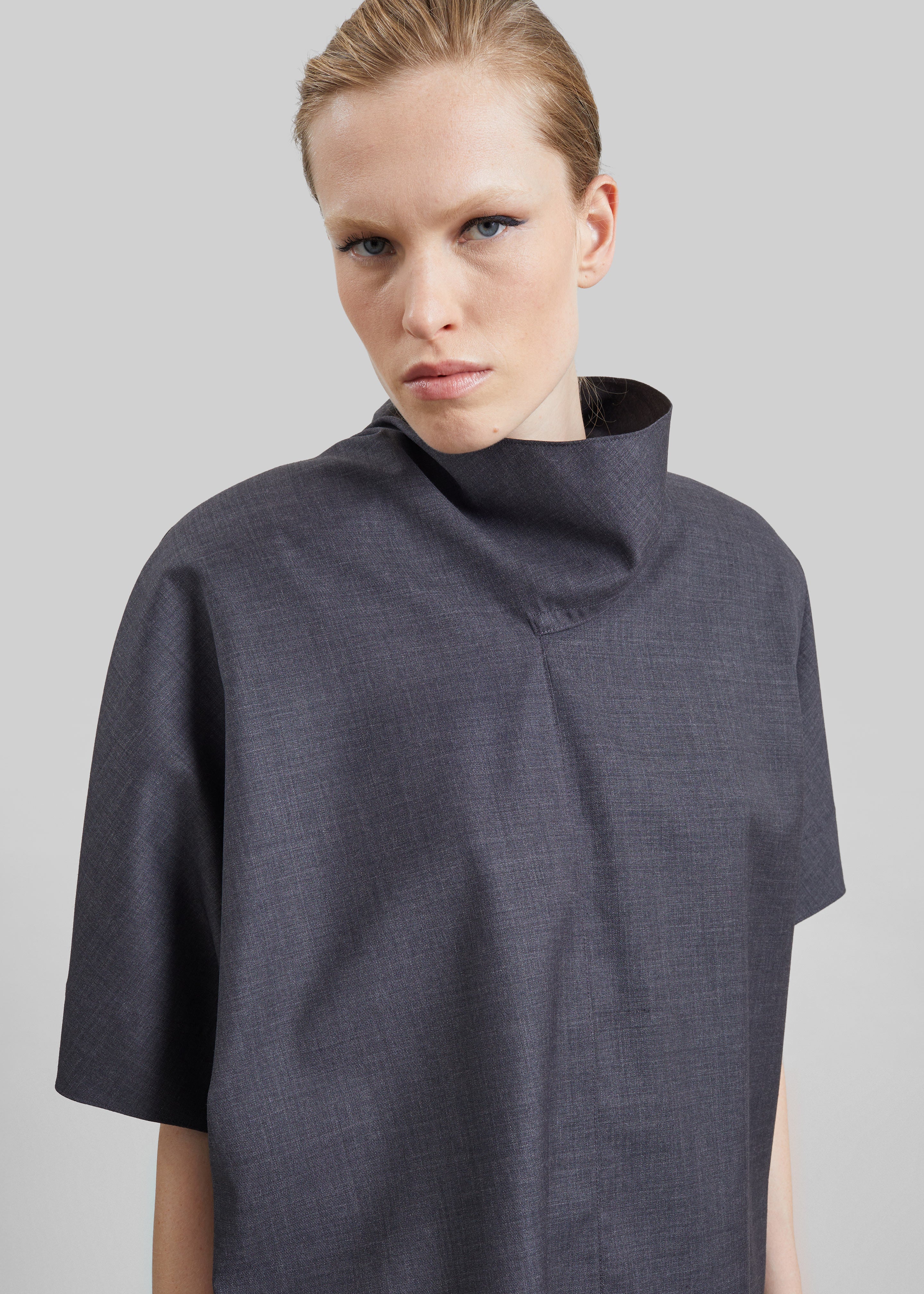 Telluride Draped Top - Dark Grey