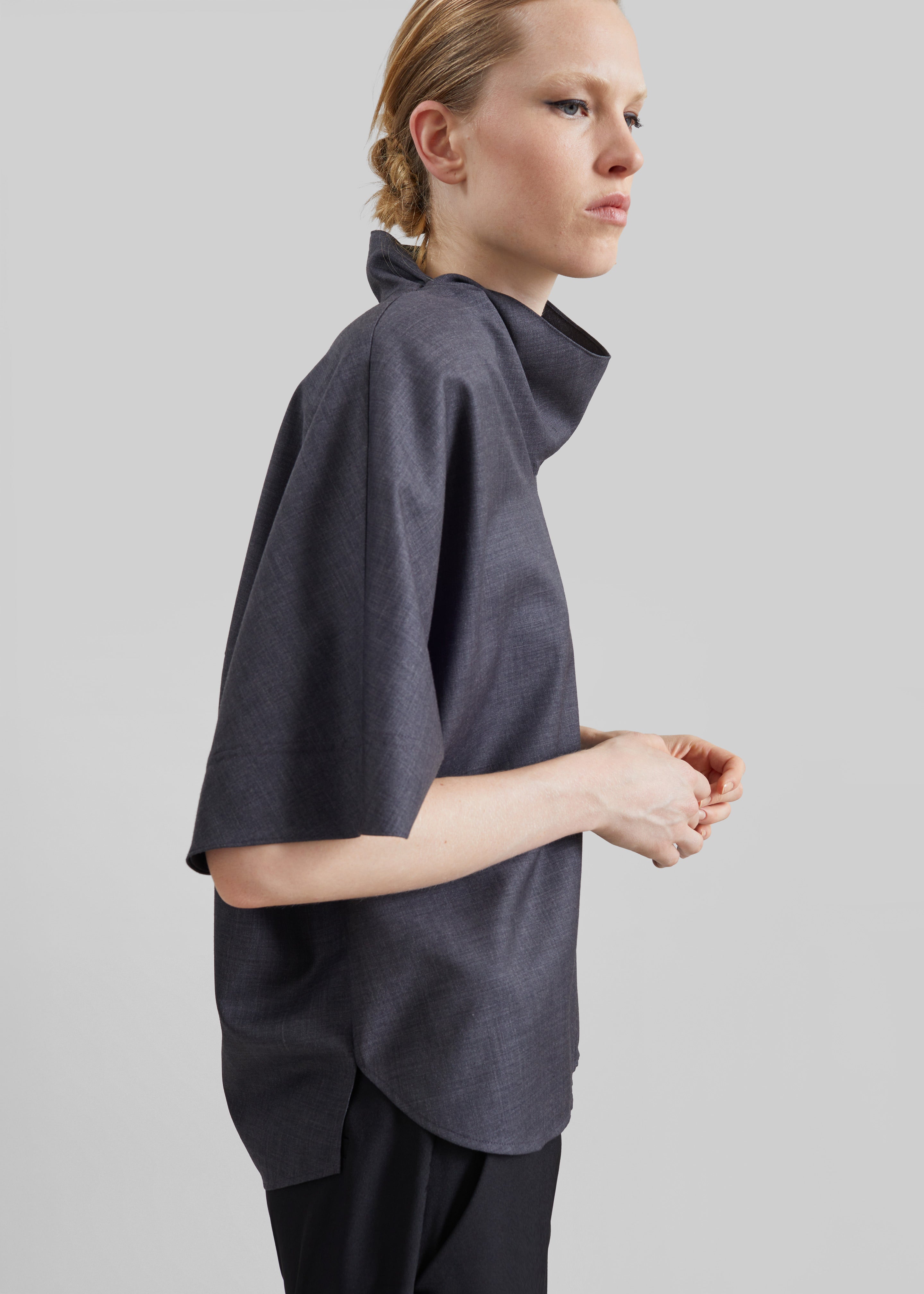 Telluride Draped Top - Dark Grey