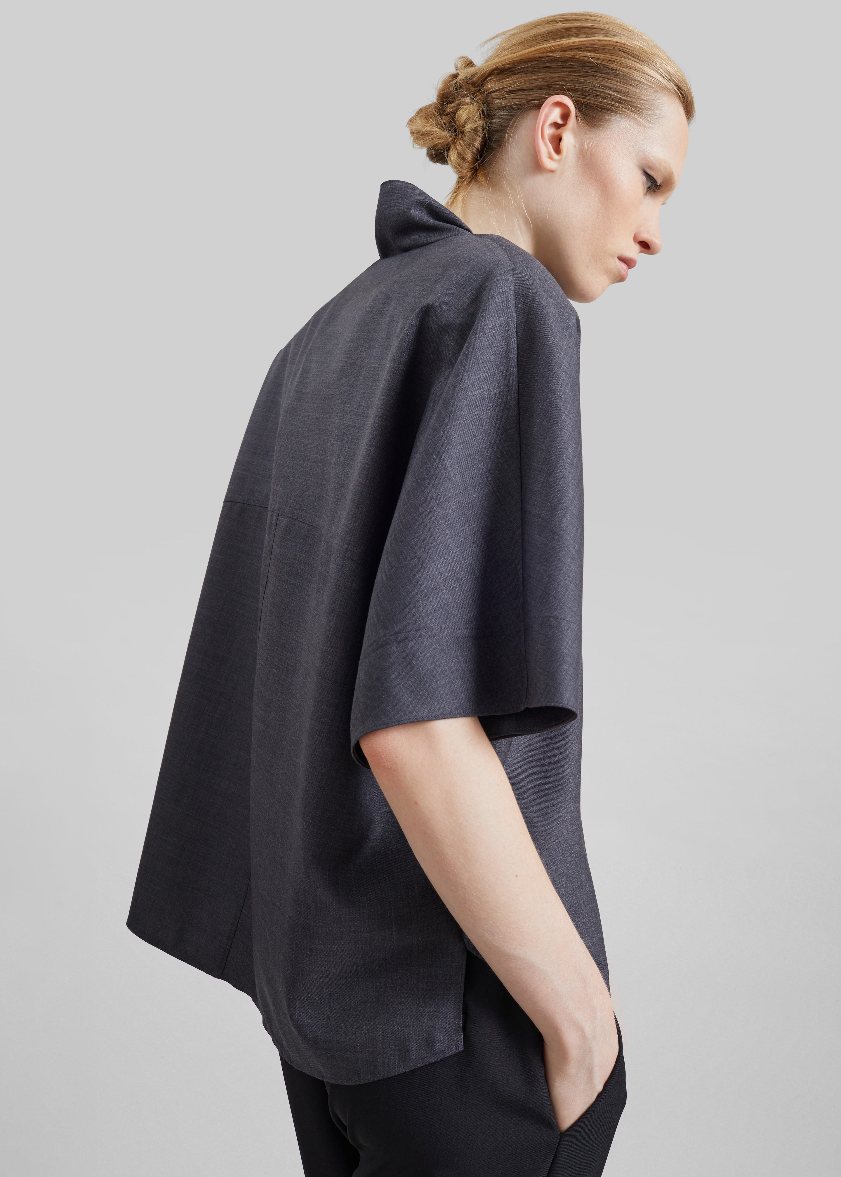 Telluride Draped Top - Dark Grey
