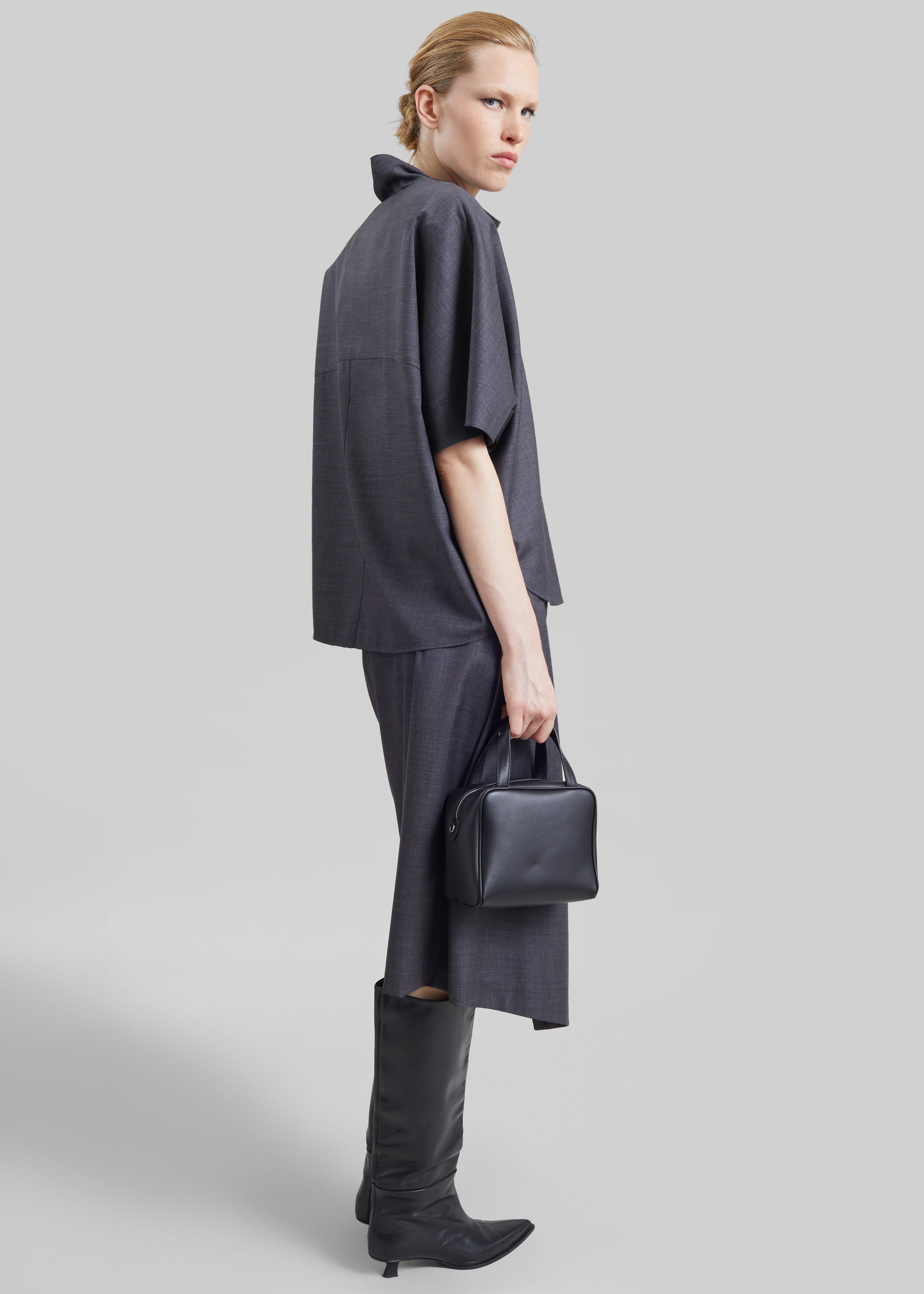 Telluride Draped Top - Dark Grey – The Frankie Shop Europe