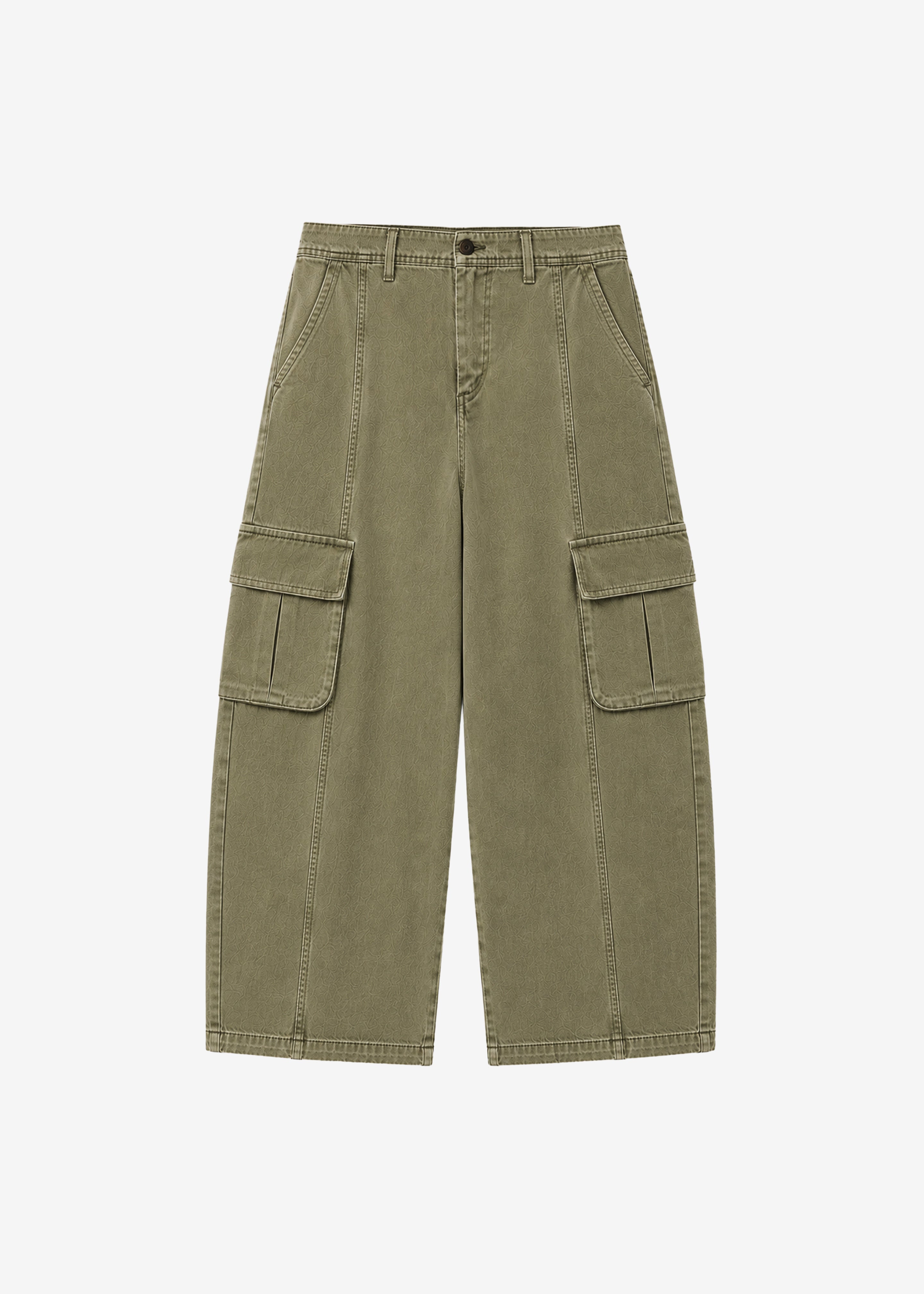 Terence Curved Cargo Pants - Pale Olive - 10