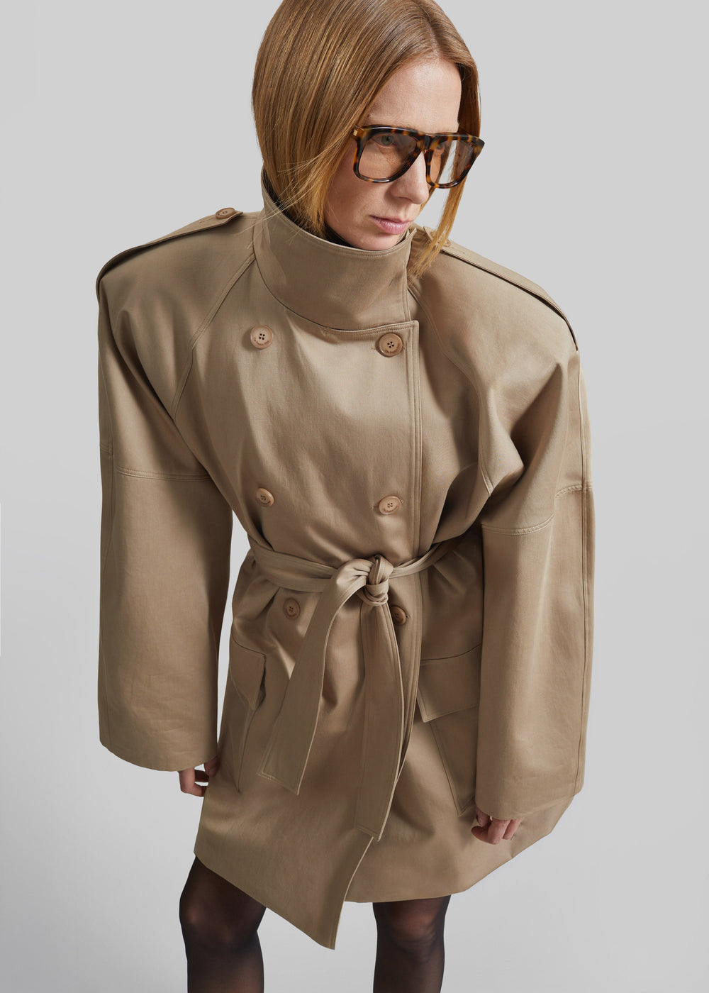 Tess Midi Short Trench - Beige - 1