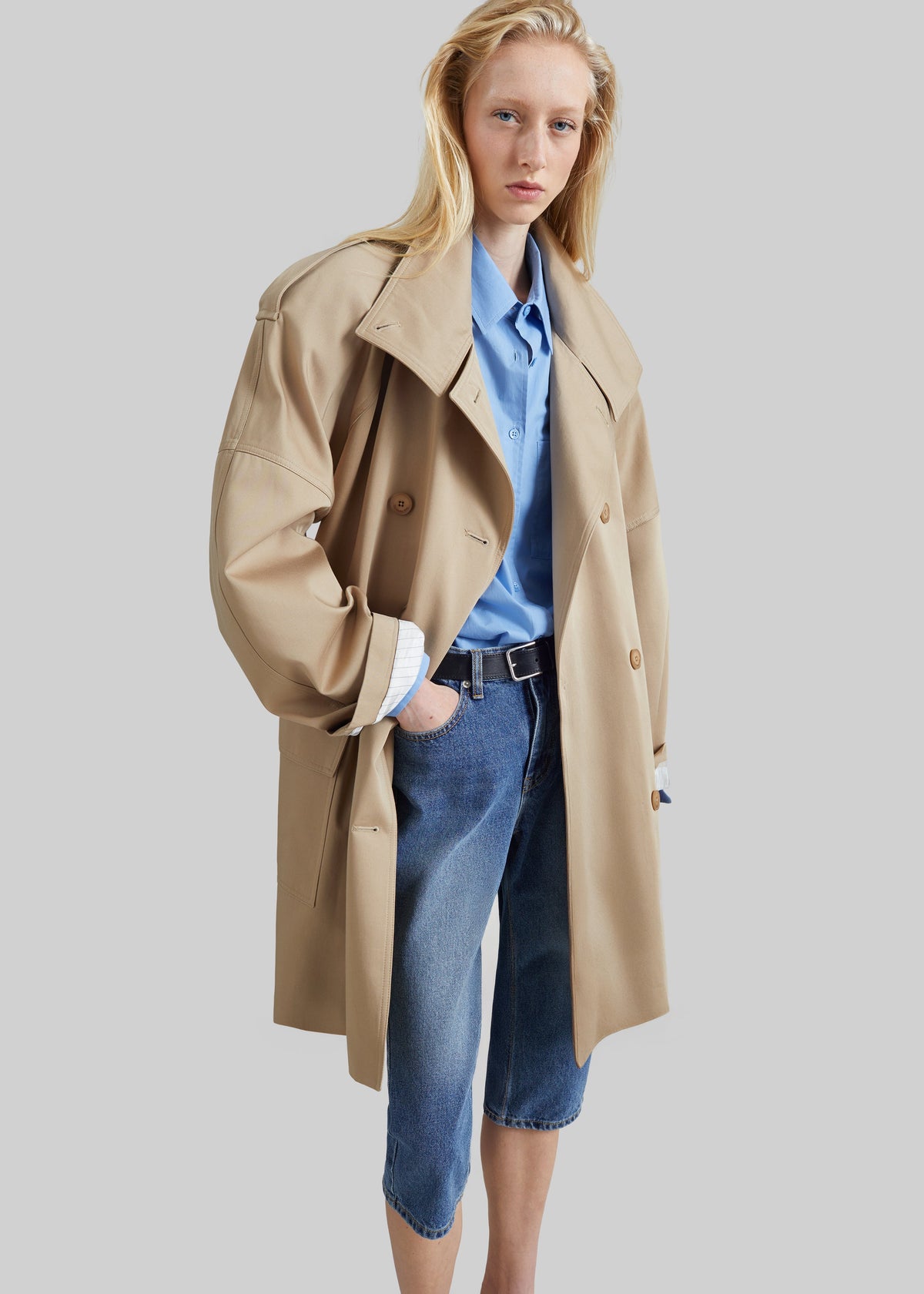 Tess Midi Short Trench - Beige