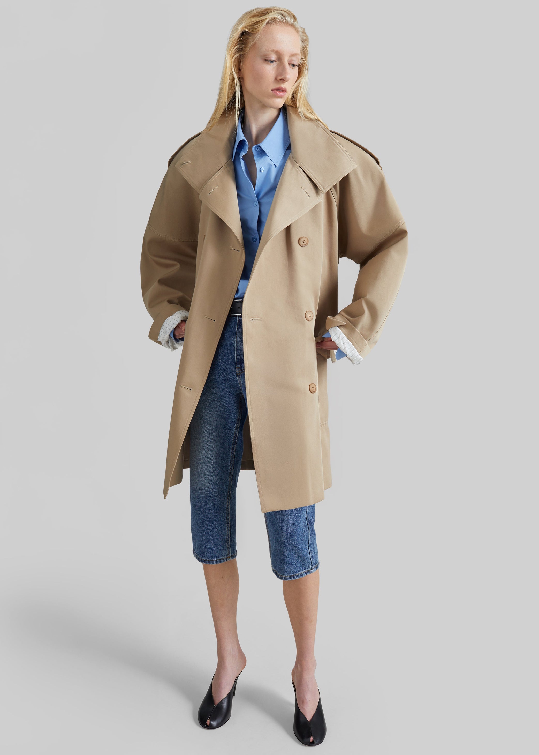 Shop the look image for Tess Midi Short Trench - Beige