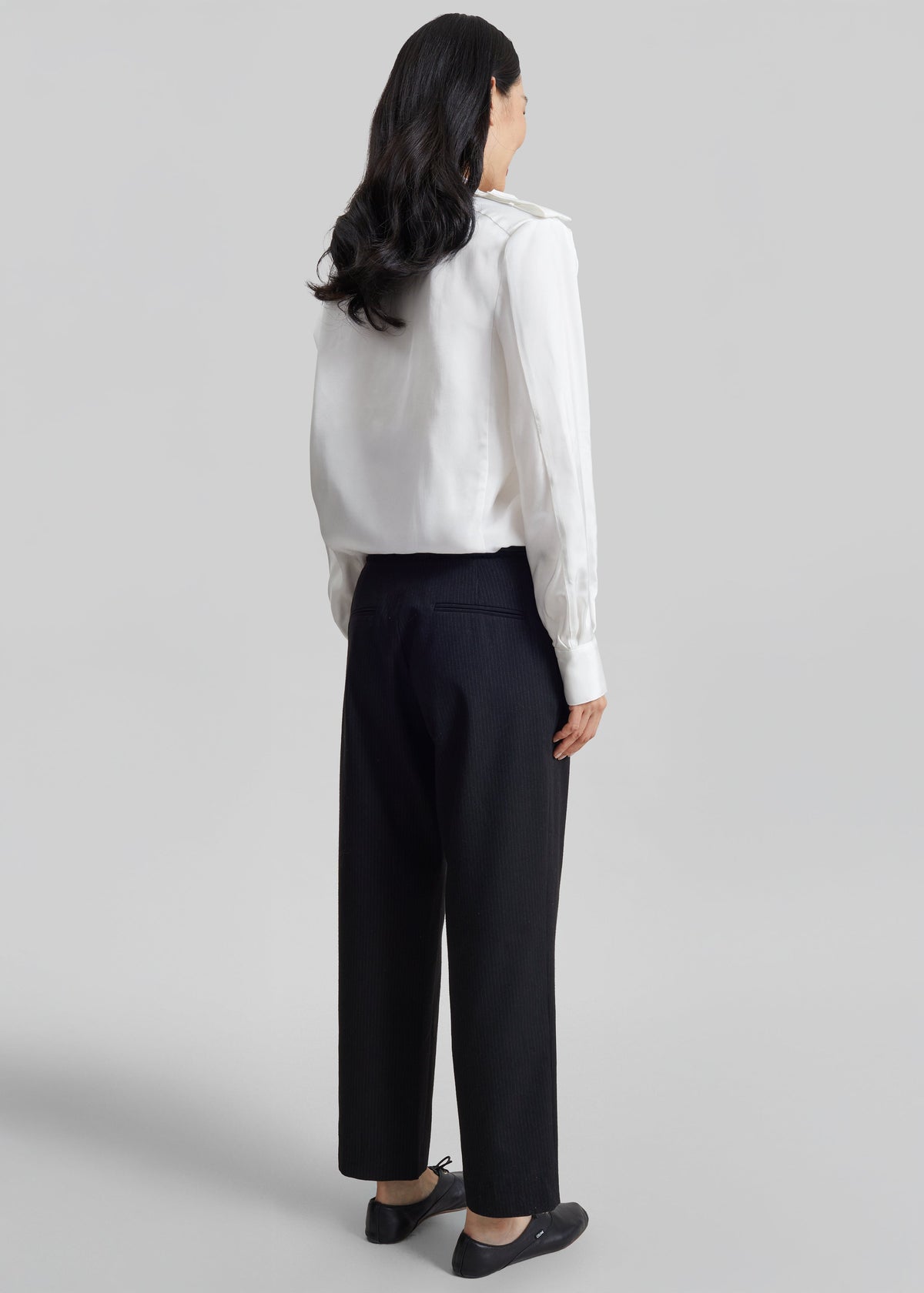 Jet Slim Tailored Trousers - Black/White Pinstripe - 7