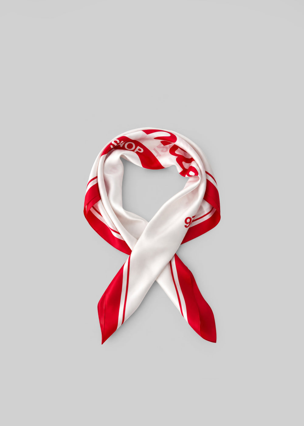 TFS Frankie Milan Large Scarf - Ivory/Red - 1