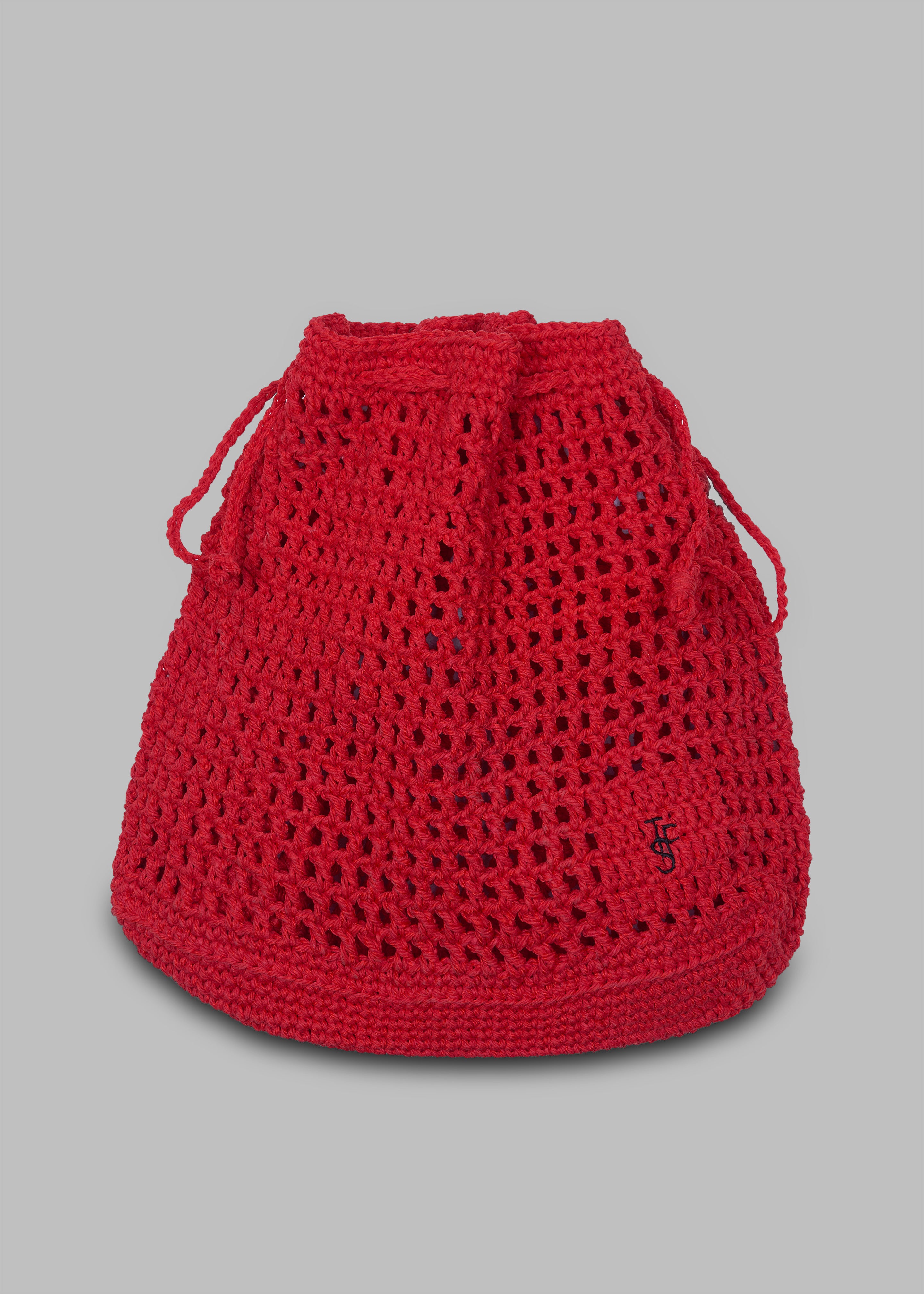 The Frankie Shop Crochet Pouch Bag - Red - 1