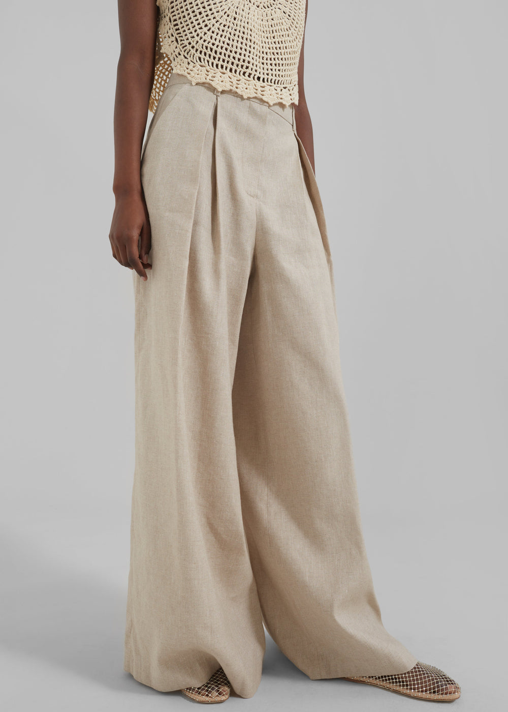 The Garment Lino Wide Leg Trousers - Linen - 1