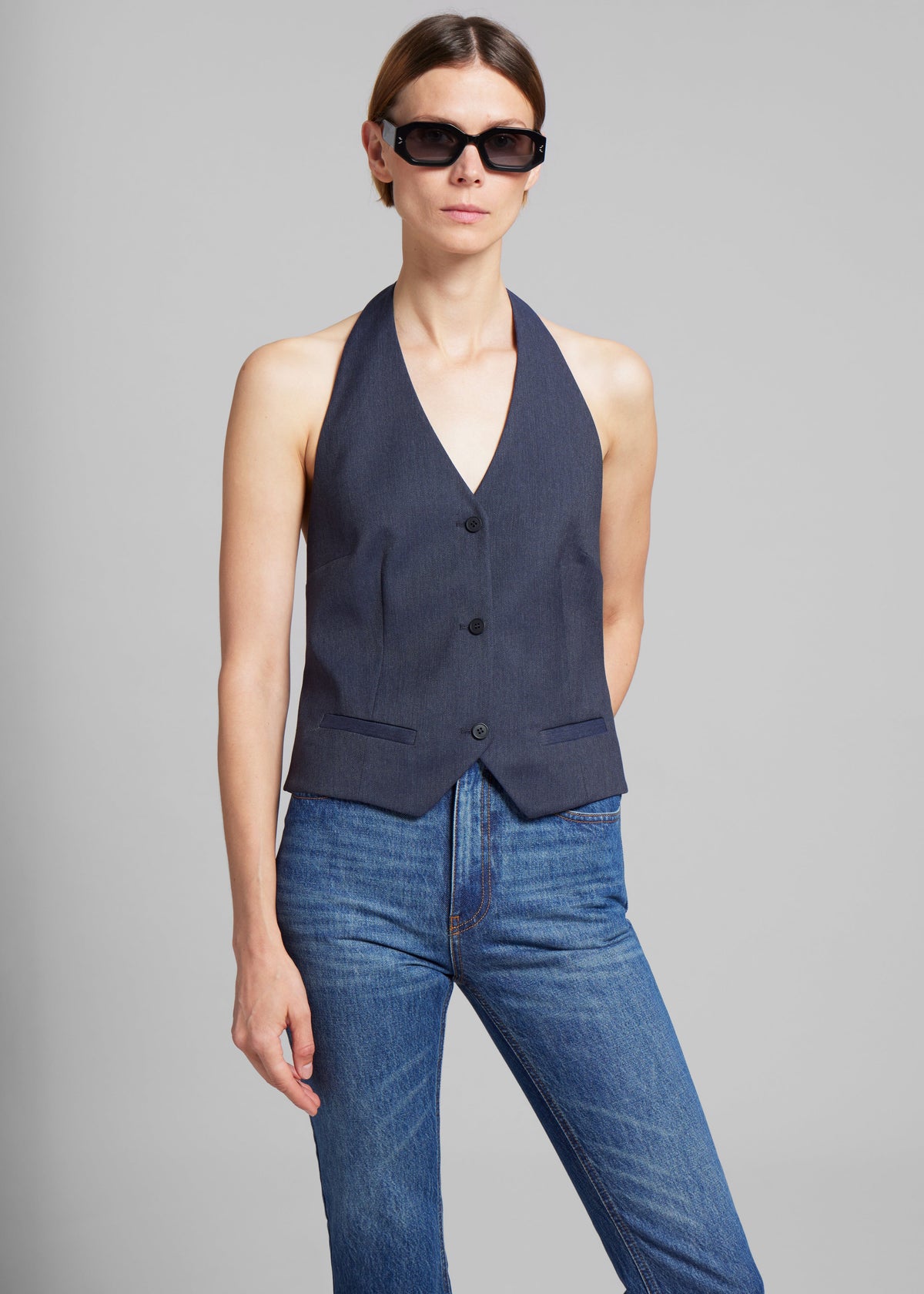 The Garment Pluto Halterneck Vest - Blue Melange - 6