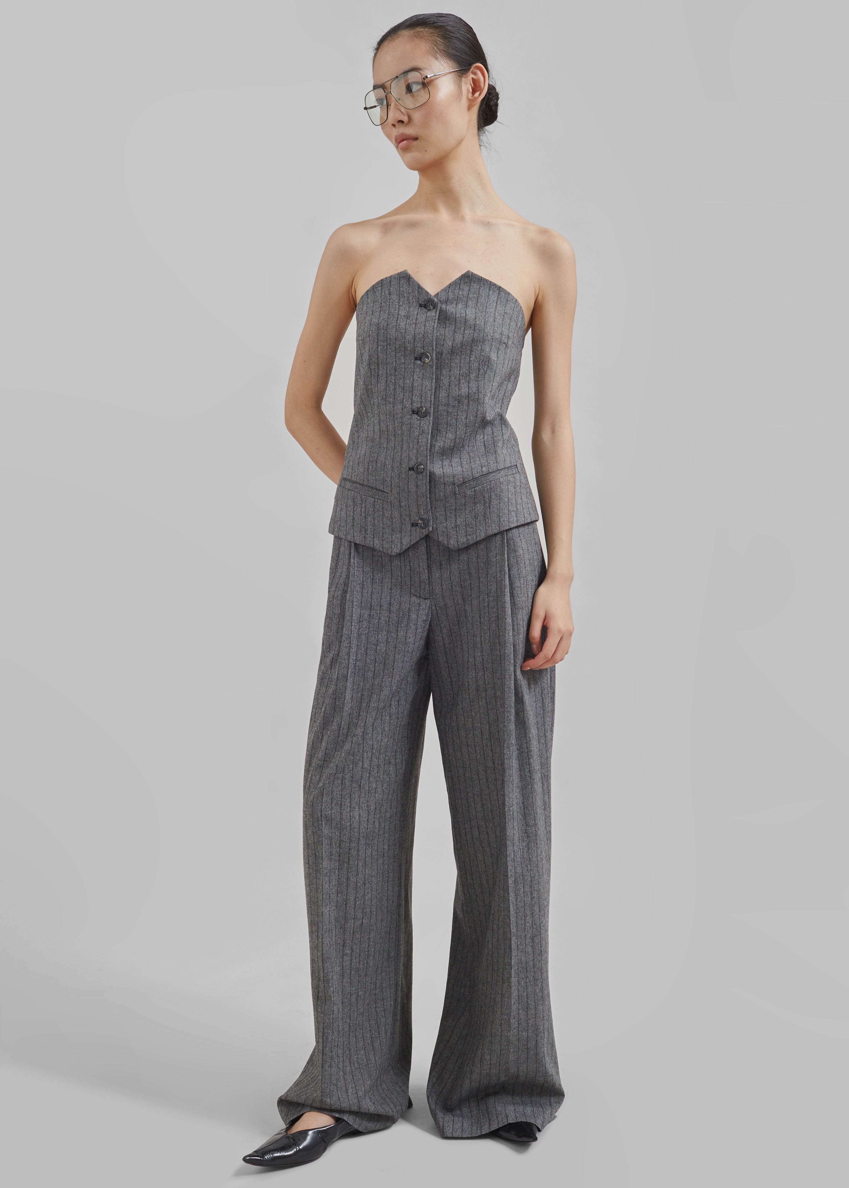 The Garment Tilda Pants - Grey/Black Stripe - 7