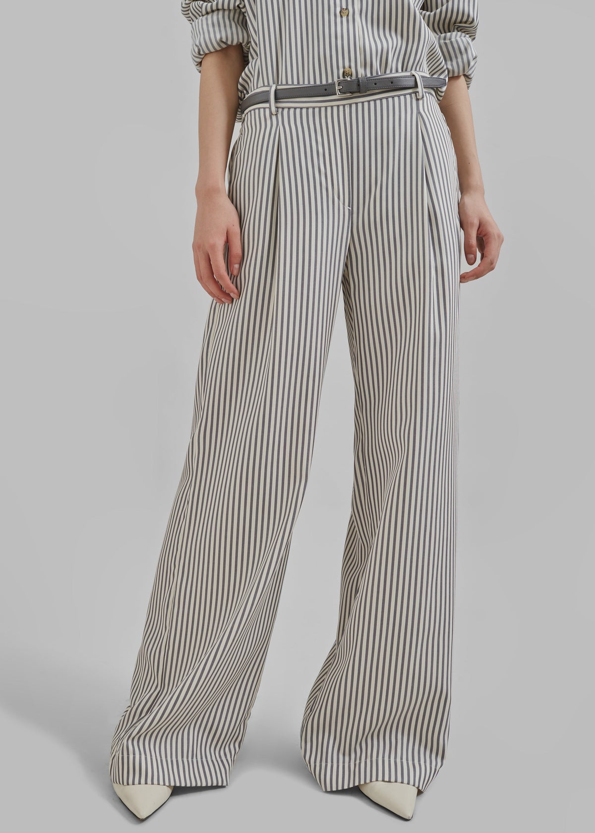 The Garment Vence Pants - Cream/Grey Stripe - 1