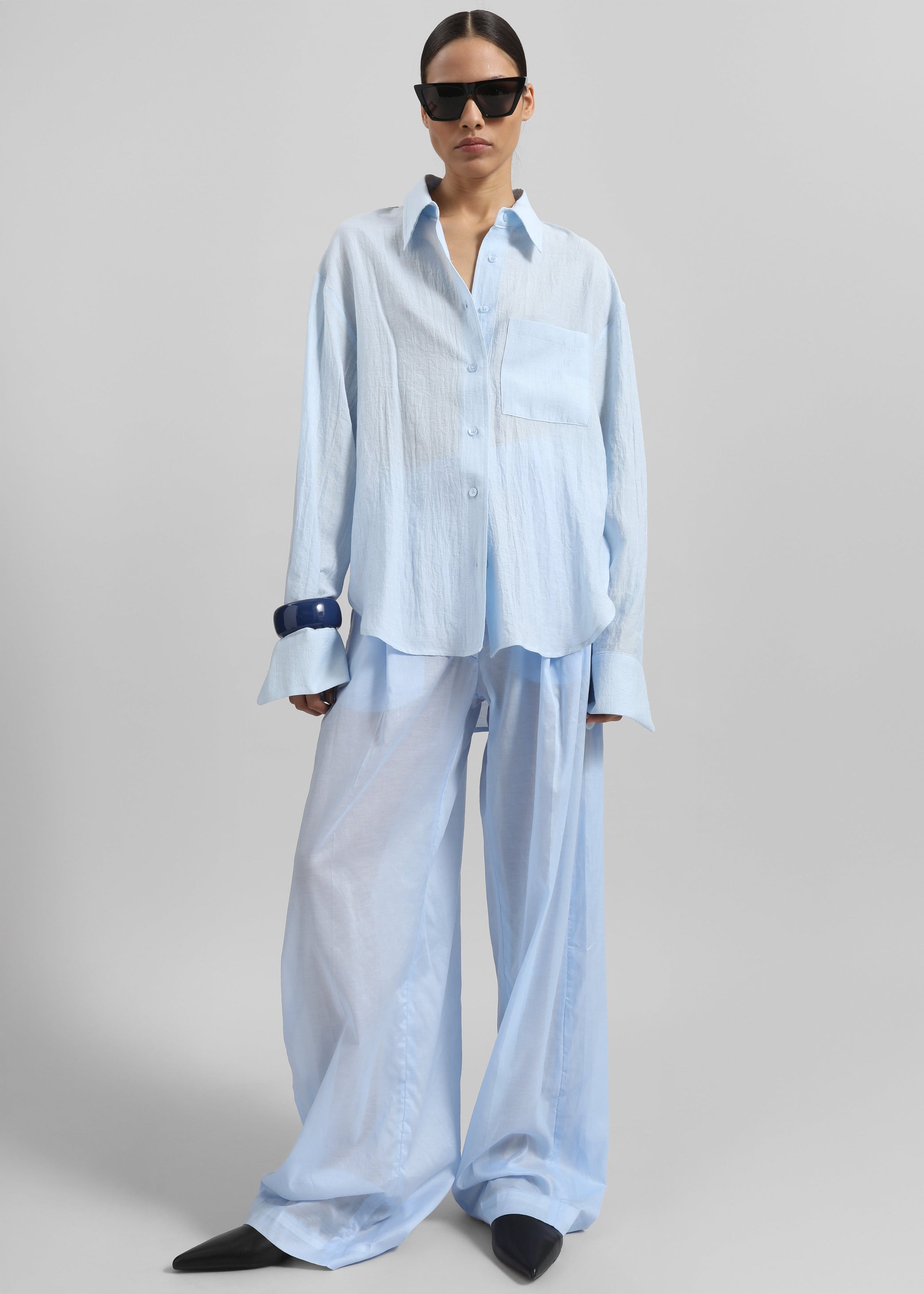 Shop the look image for TheLatest Billie Trousers - Light Blue
