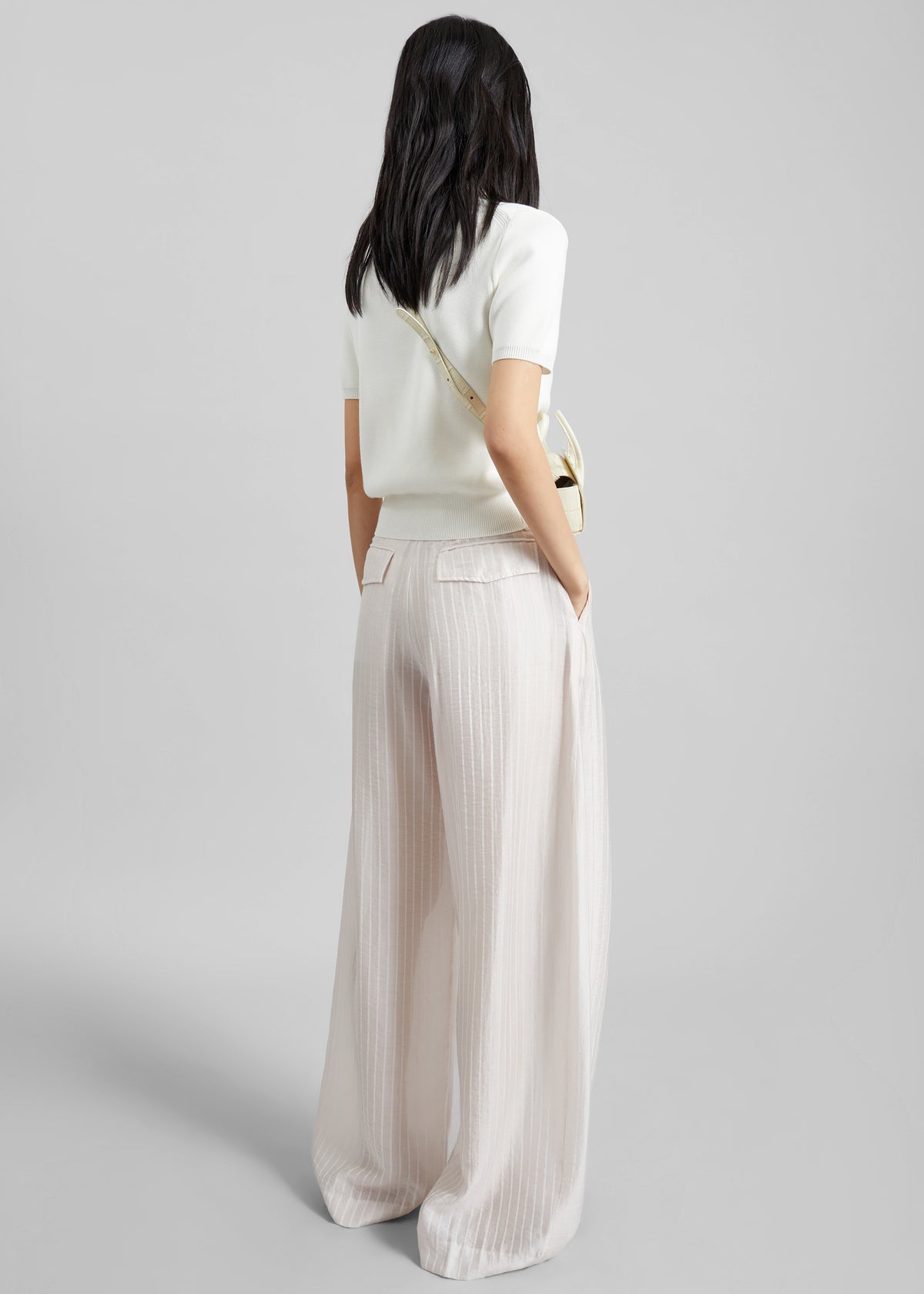 TheLatest Billie Striped Muslin Trousers - White - 7