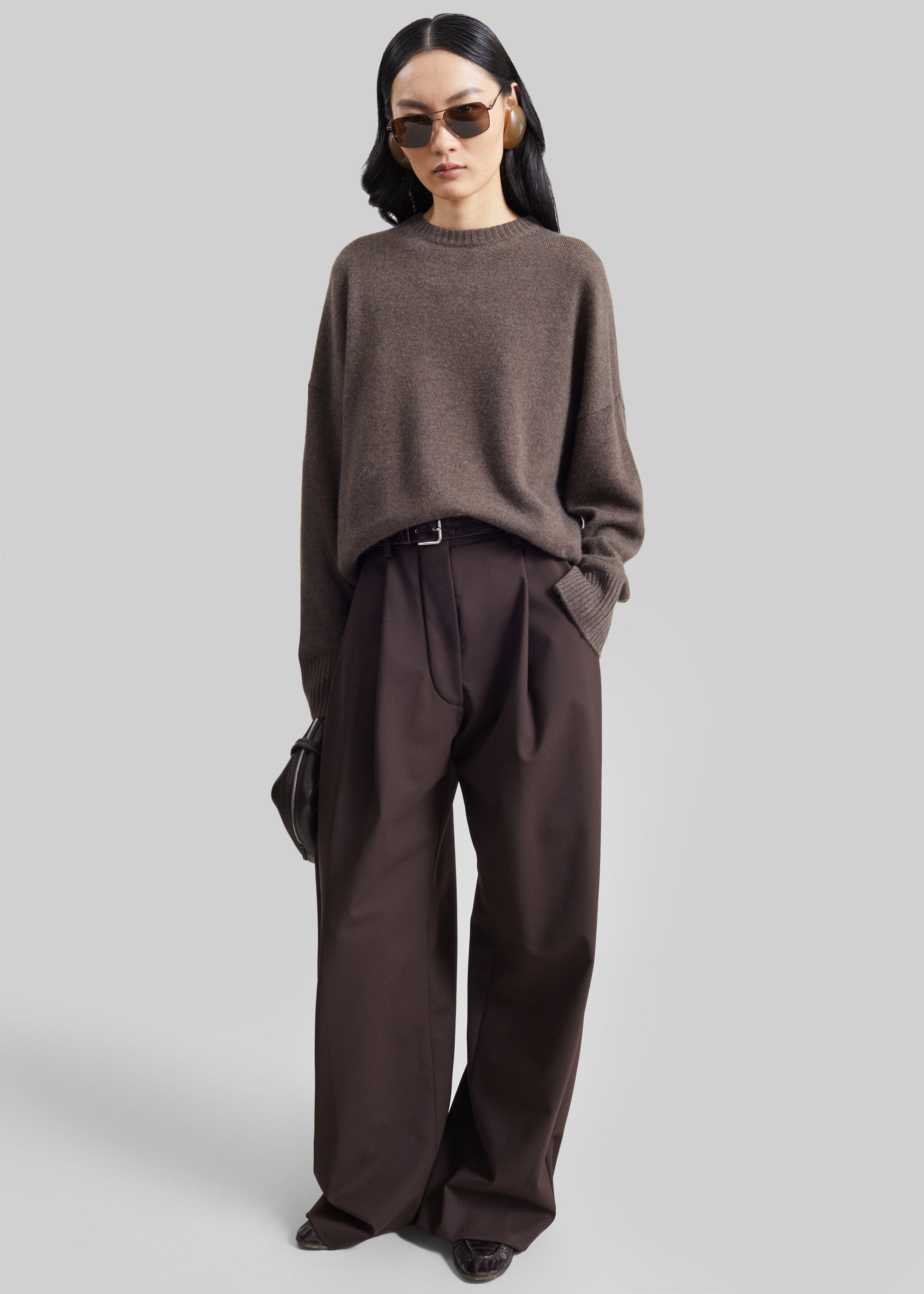 Shop the look image for TheLatest Billie Wool Trousers - Brown