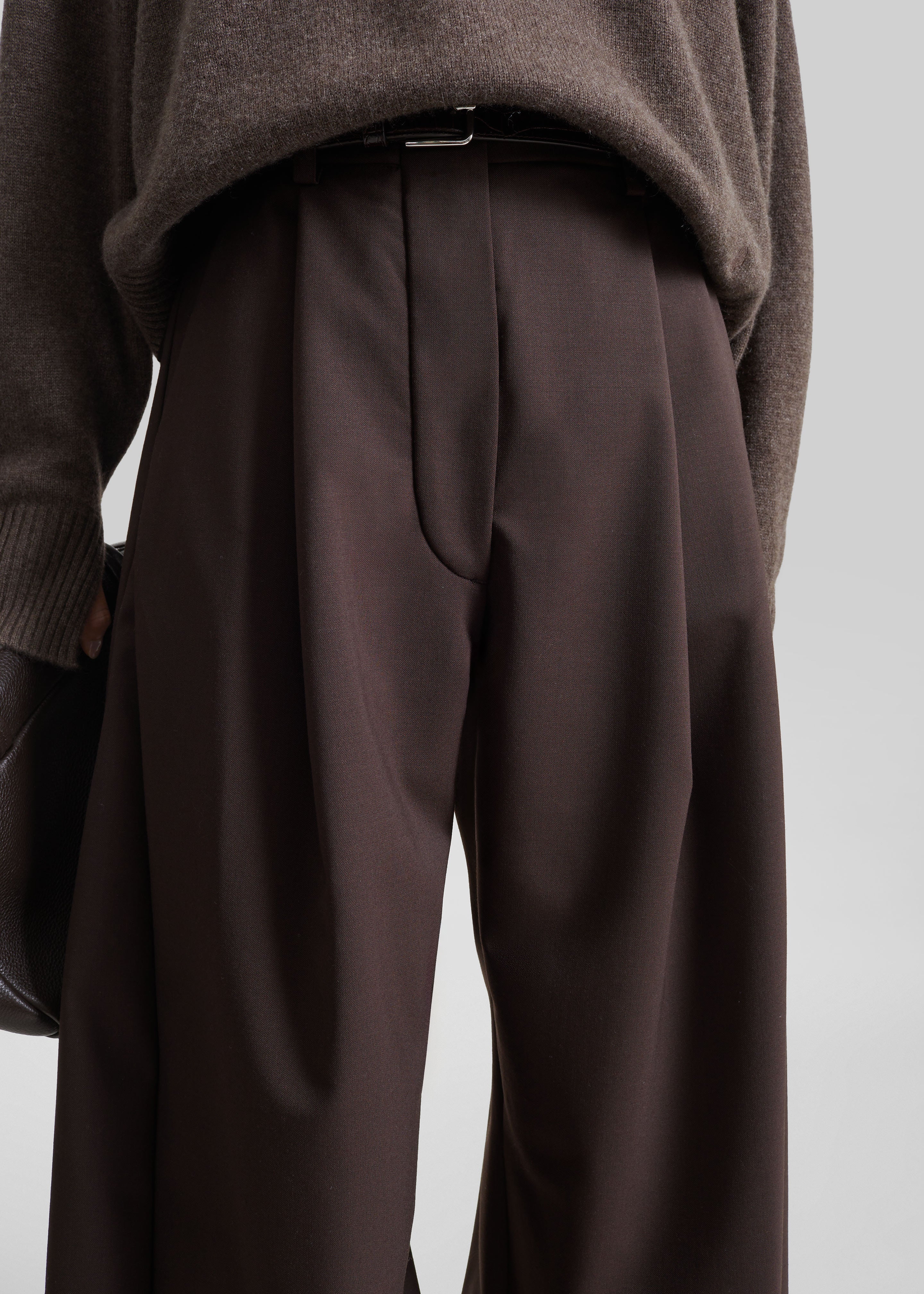 TheLatest Billie Wool Trousers - Brown - 3