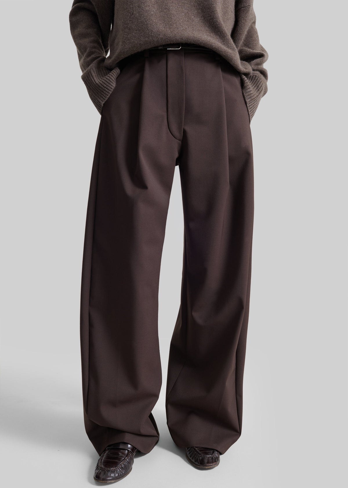 TheLatest Billie Wool Trousers - Brown