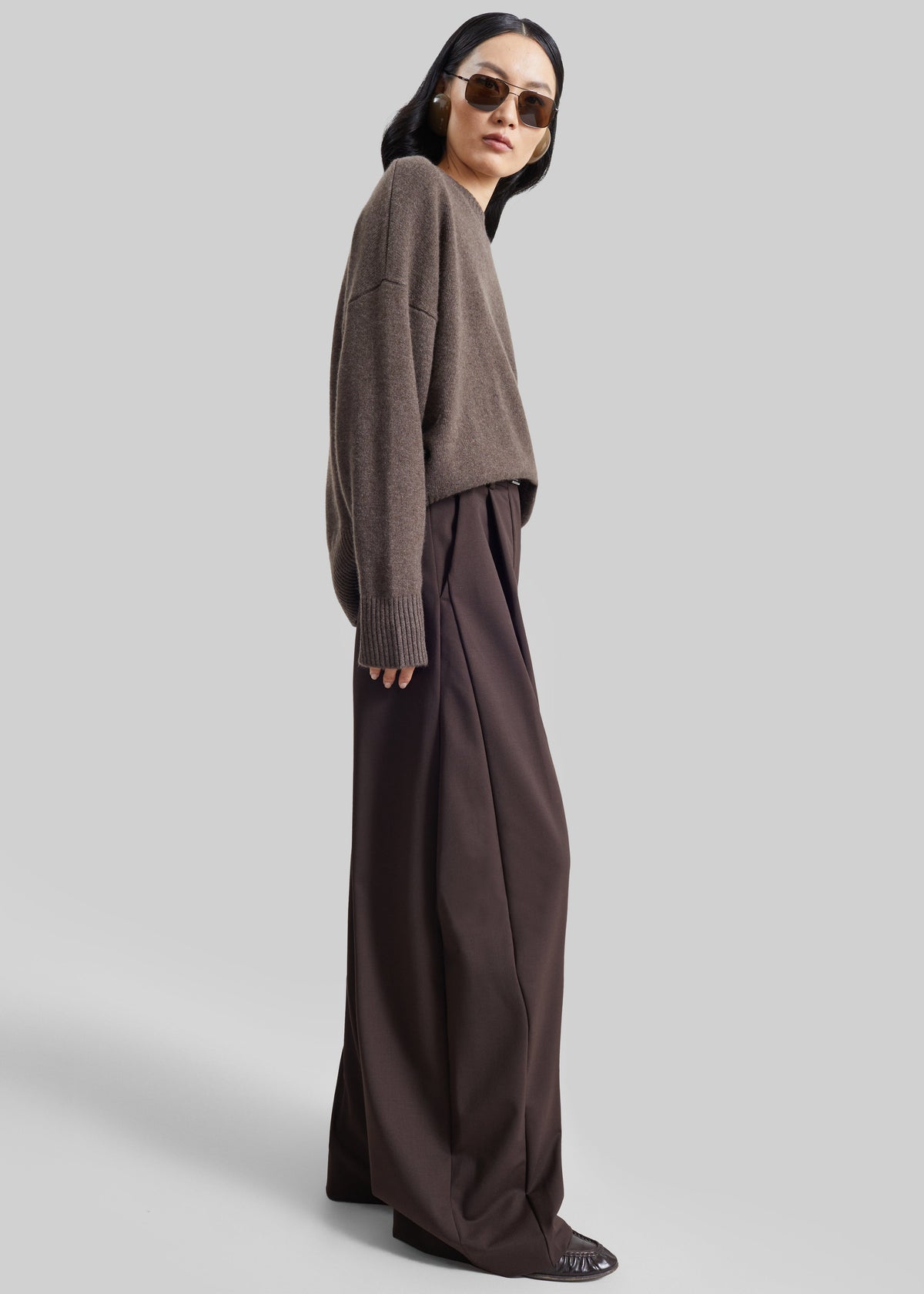 TheLatest Billie Wool Trousers - Brown - 4