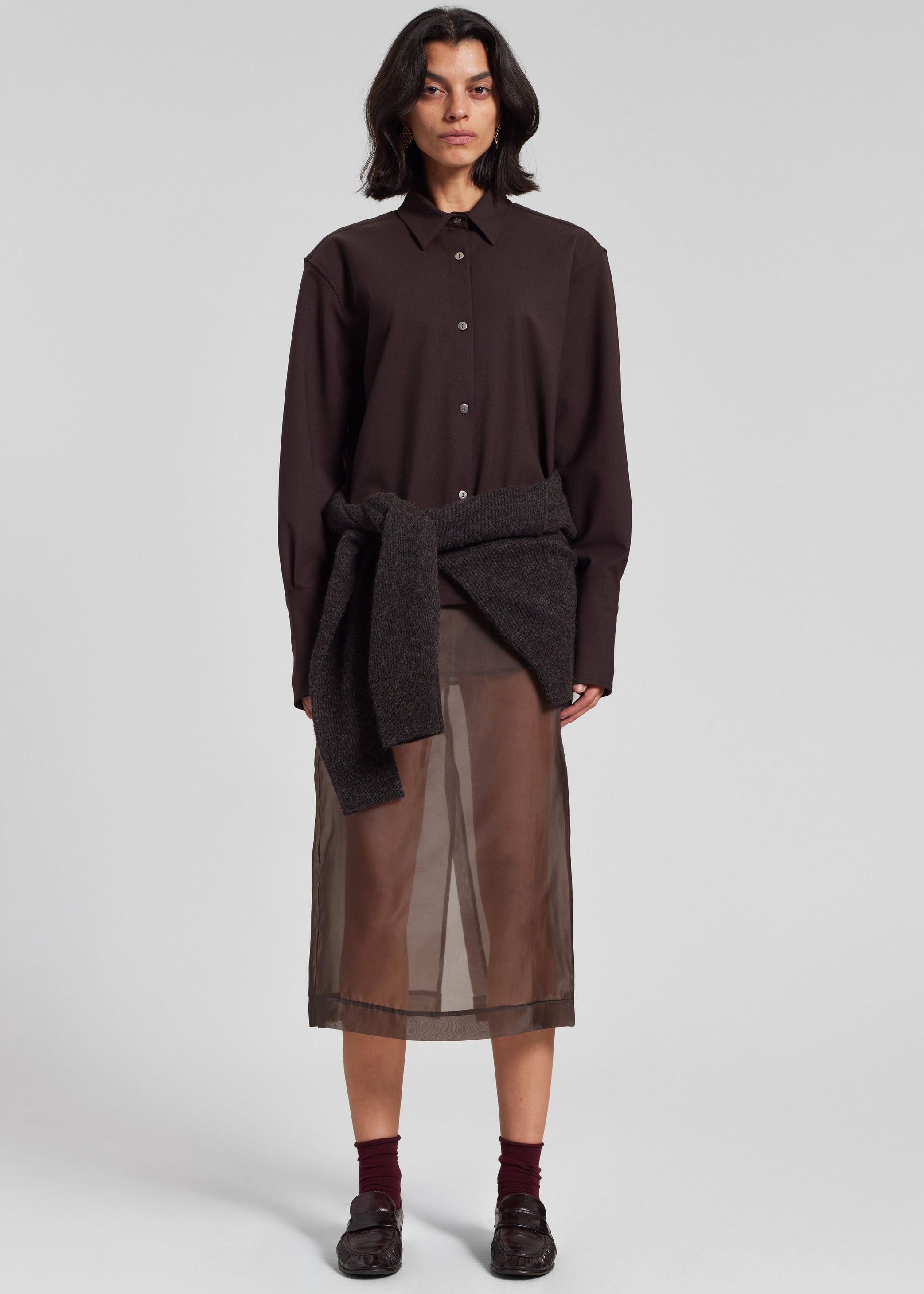 Shop the look image for TheLatest Codie Wool Shirt - Brown