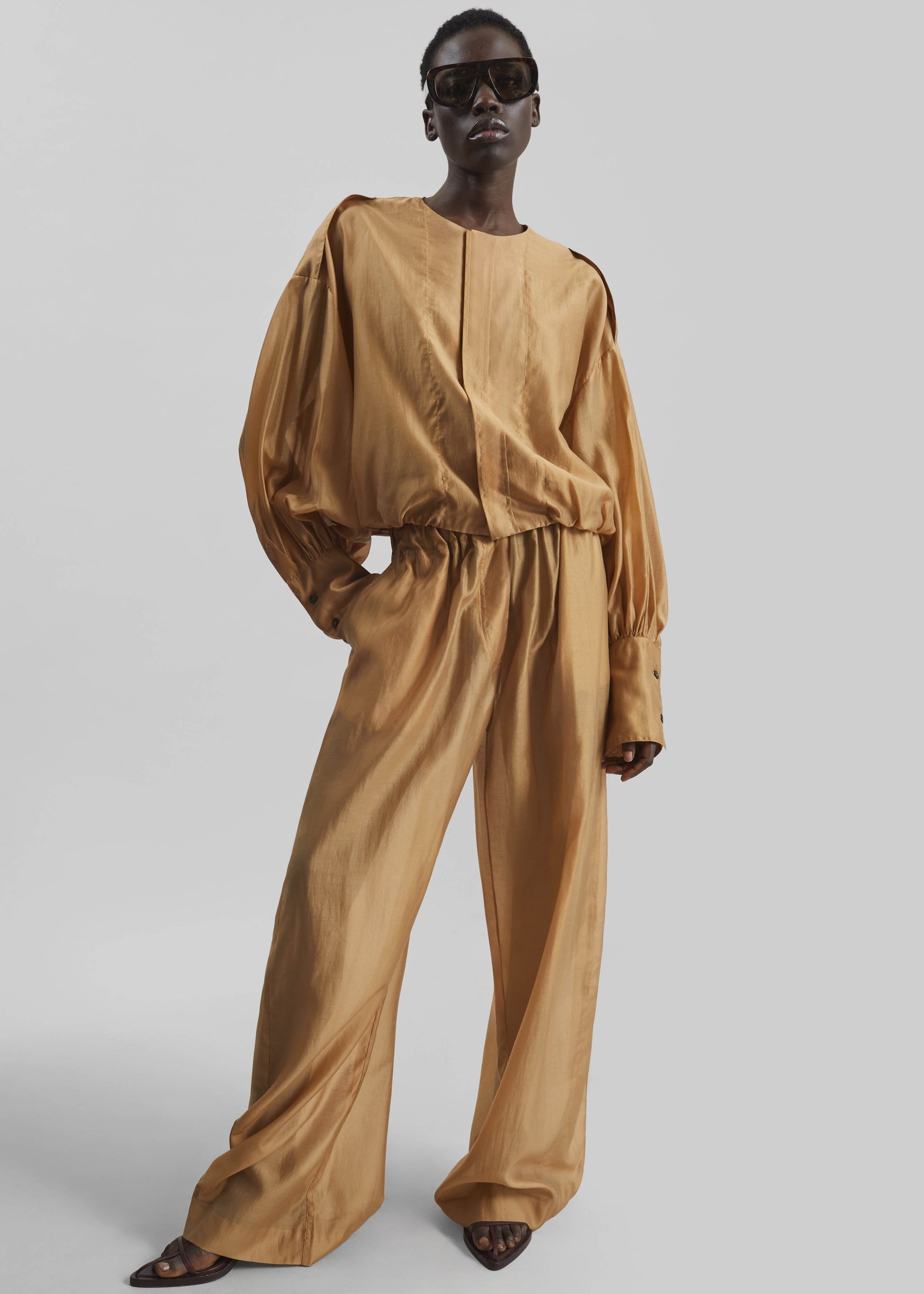Shop the look image for TheLatest Diana Light Muslin Shirt - Nude