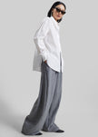 TheLatest Dora Pinstripe Wool Trousers - Light Grey