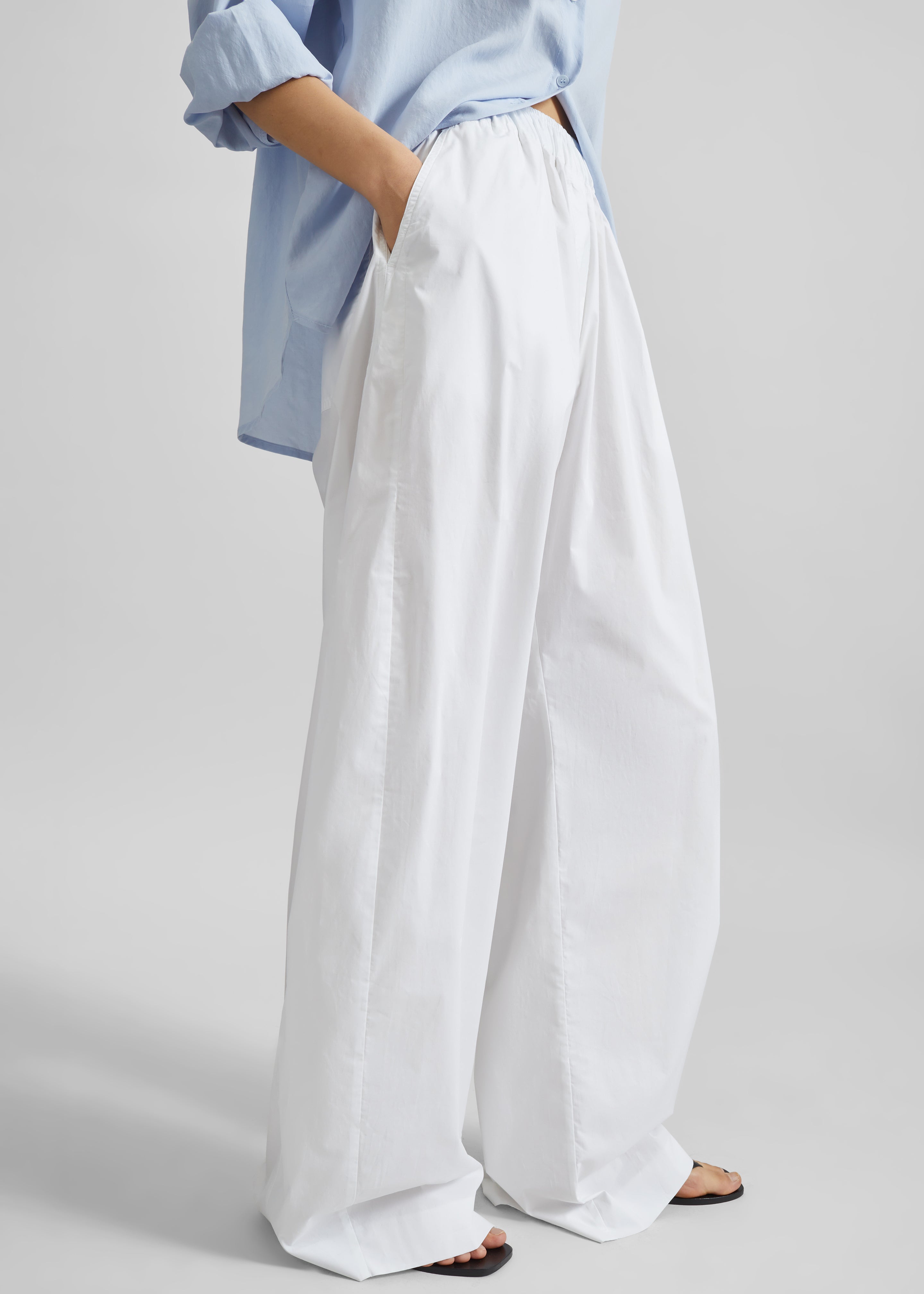 TheLatest Dora Poplin Trousers - White - 2
