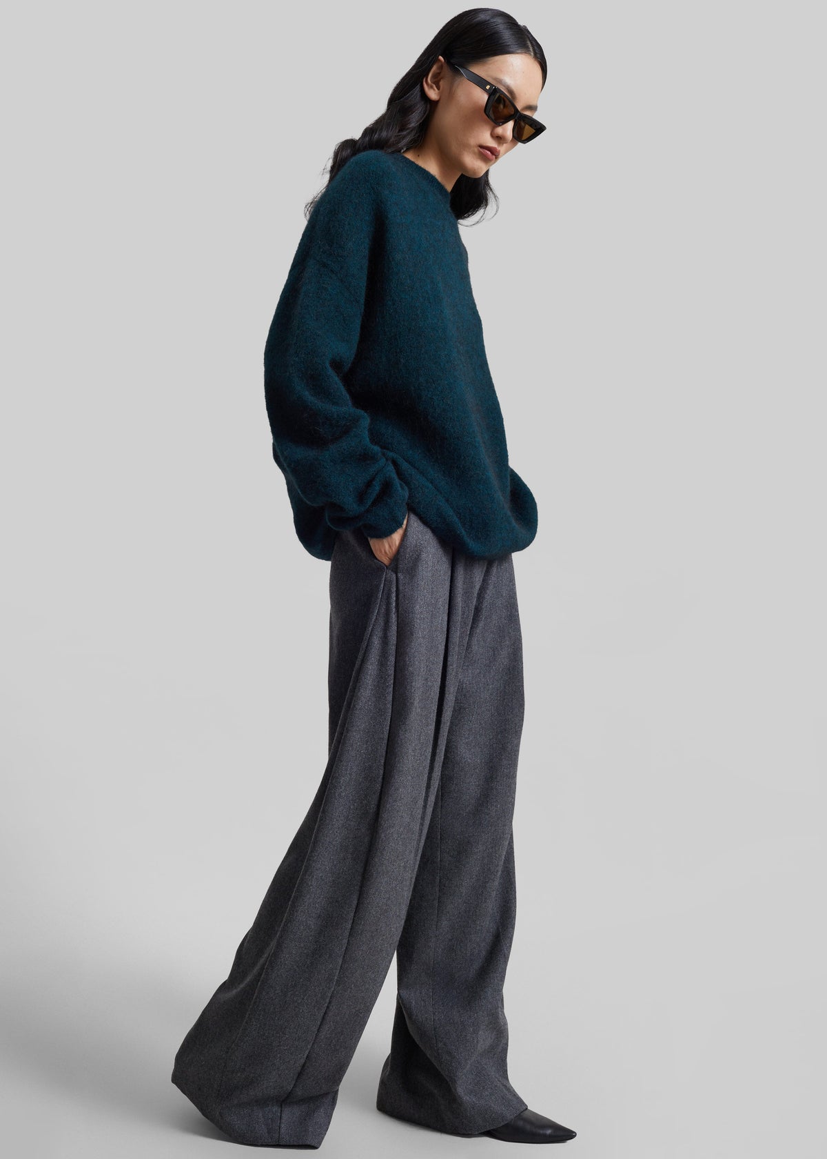 TheLatest Billie Wool Trousers - Dark Grey - 5