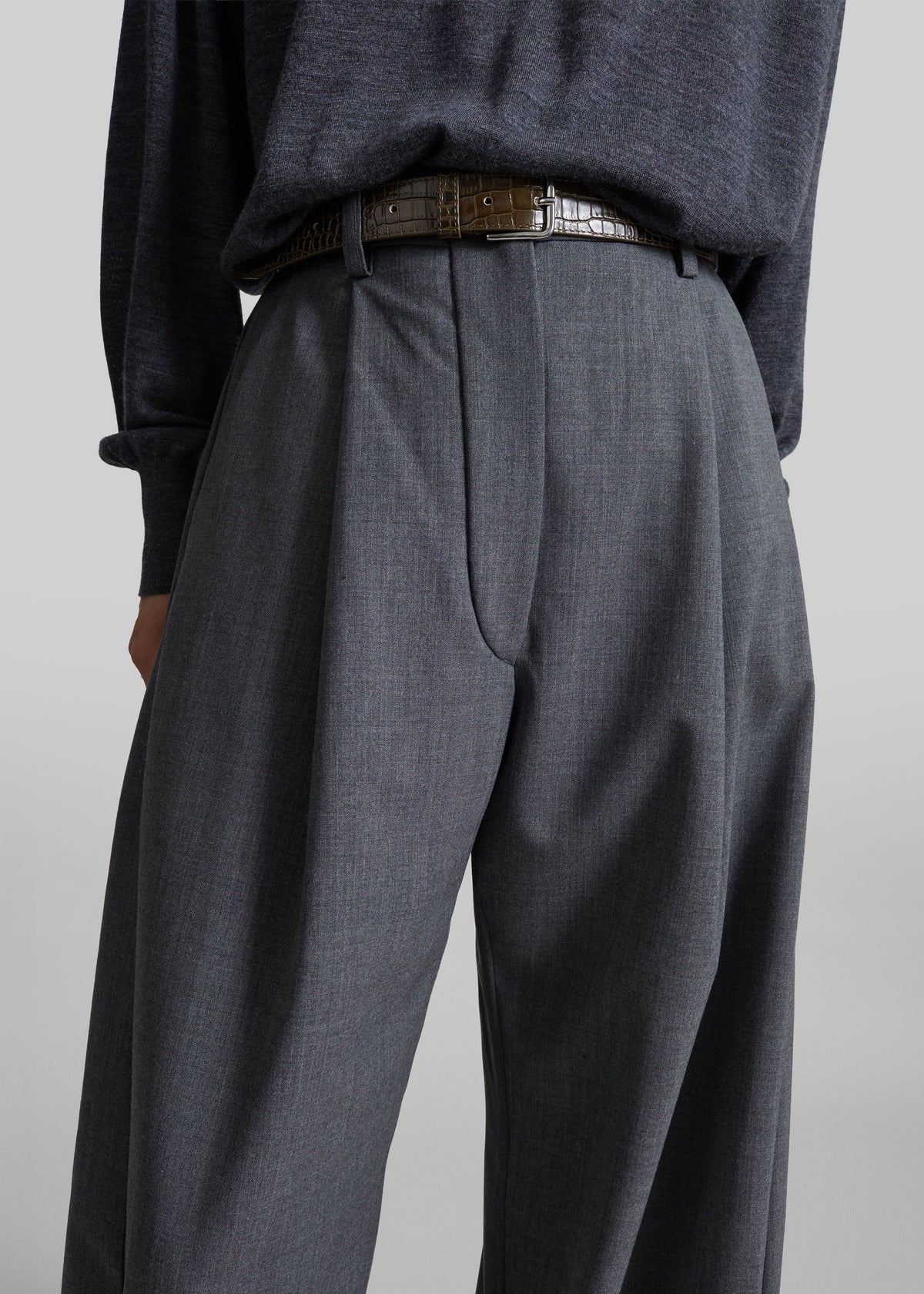 TheLatest pantaloni Billie in lana - Grigio mélange