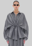 TheLatest Dalida Flannel Wool Shirt - Light Grey