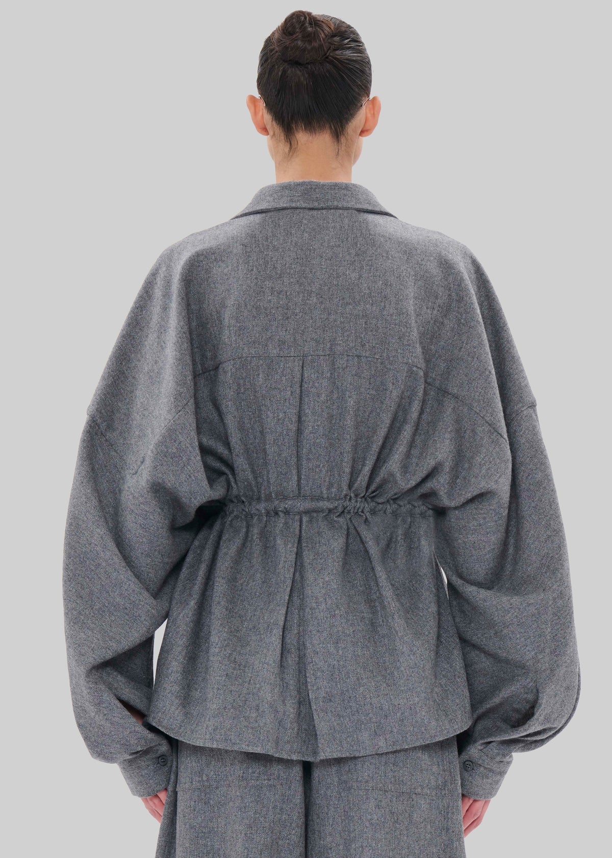 TheLatest Dalida Flannel Wool Shirt - Light Grey - 4