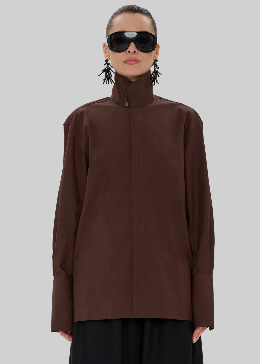 TheLatest Edith Poplin Shirt - Brown - 1