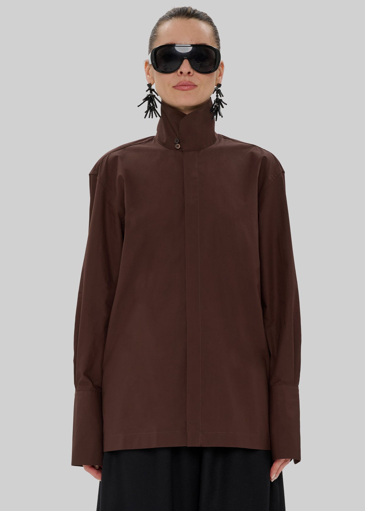TheLatest camicia Edith in popeline - Marrone