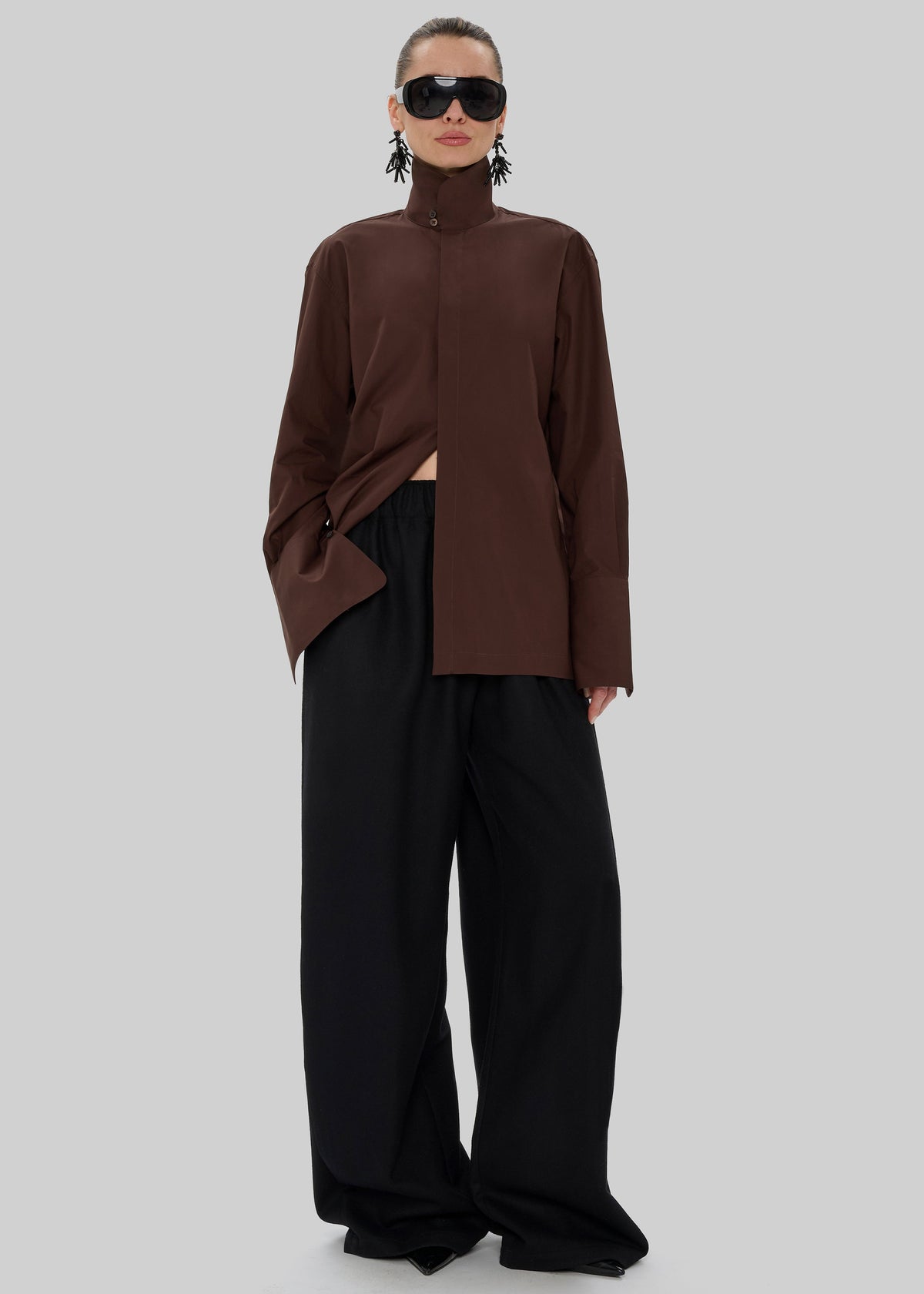 TheLatest camicia Edith in popeline - Marrone