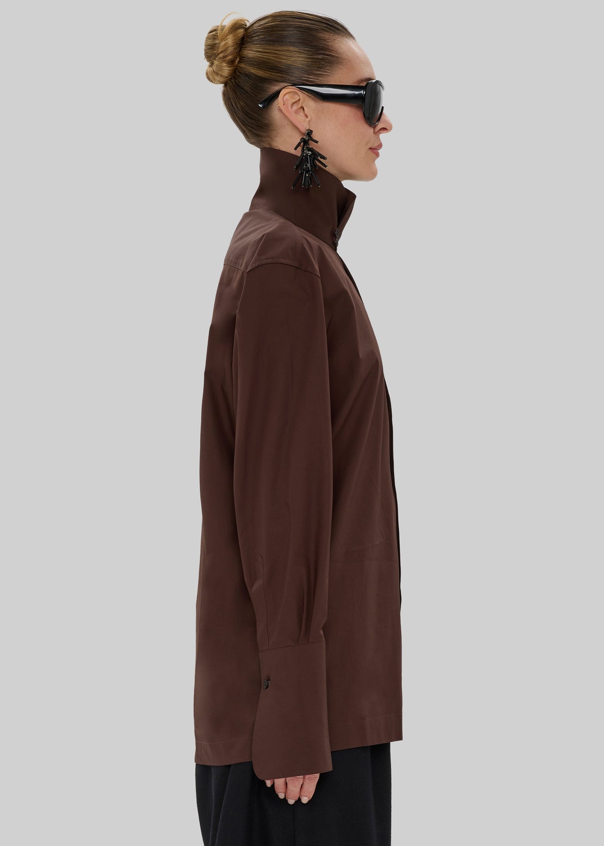 TheLatest camicia Edith in popeline - Marrone