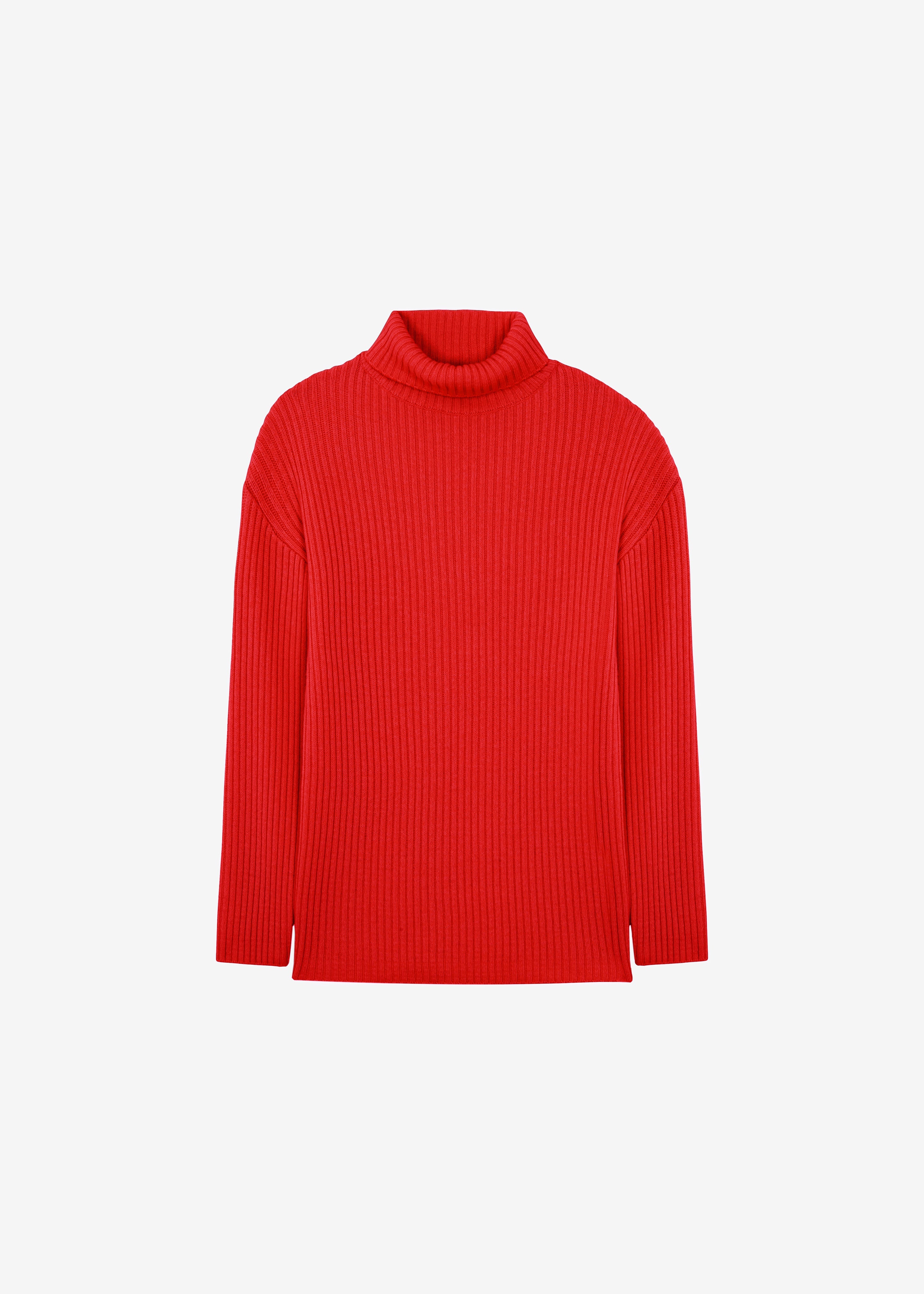 Thelma Ribbed Sweater Dress - Red - 8