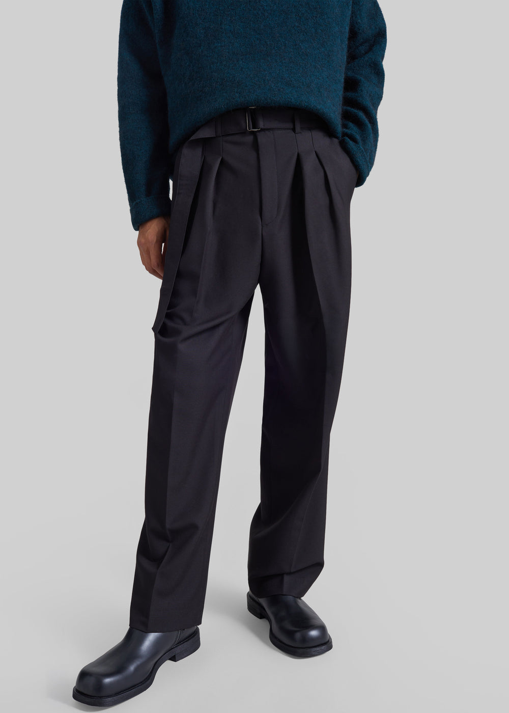 Theury Belted Trousers - Black - 1