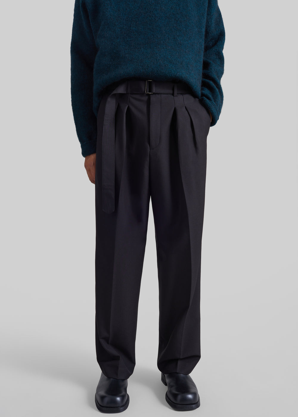 Theury Belted Trousers - Black - 1