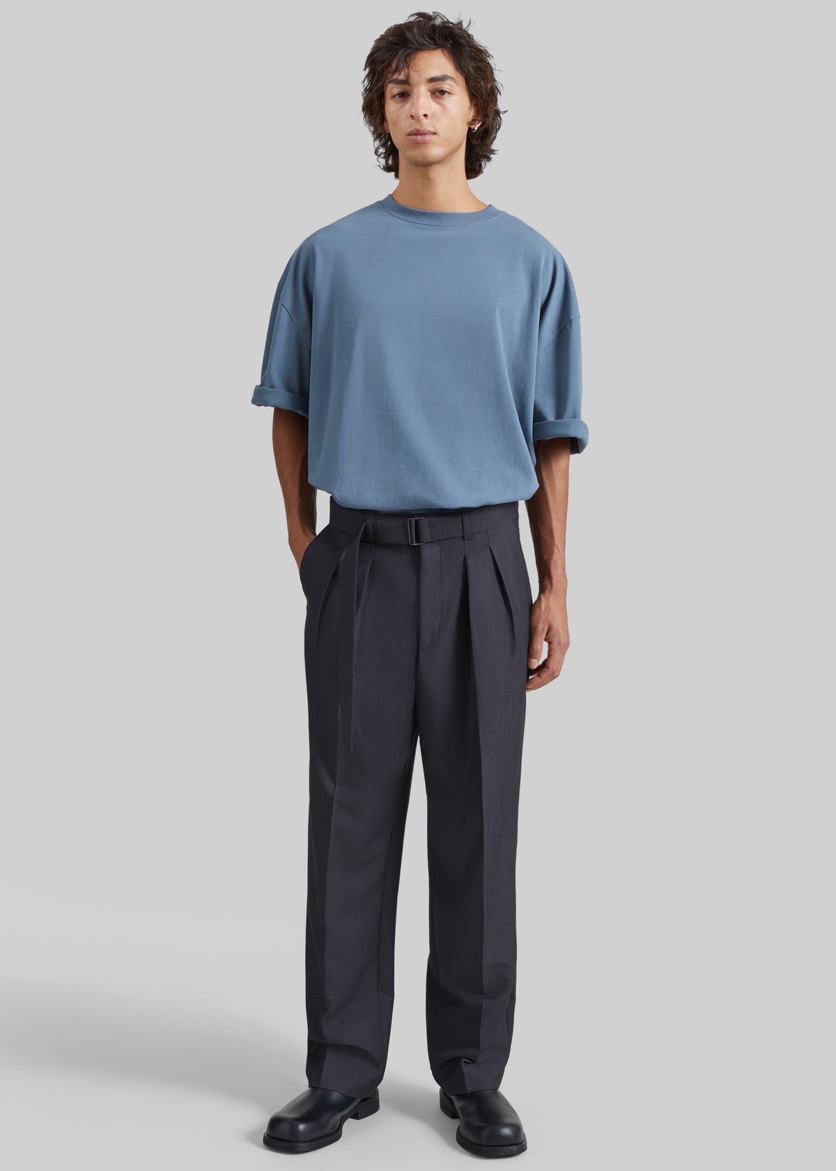 Theury Belted Trousers - Charcoal
