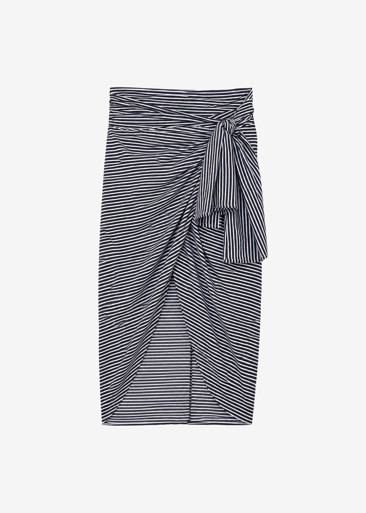Thira Wrap Skirt - Black/White Stripe - 11