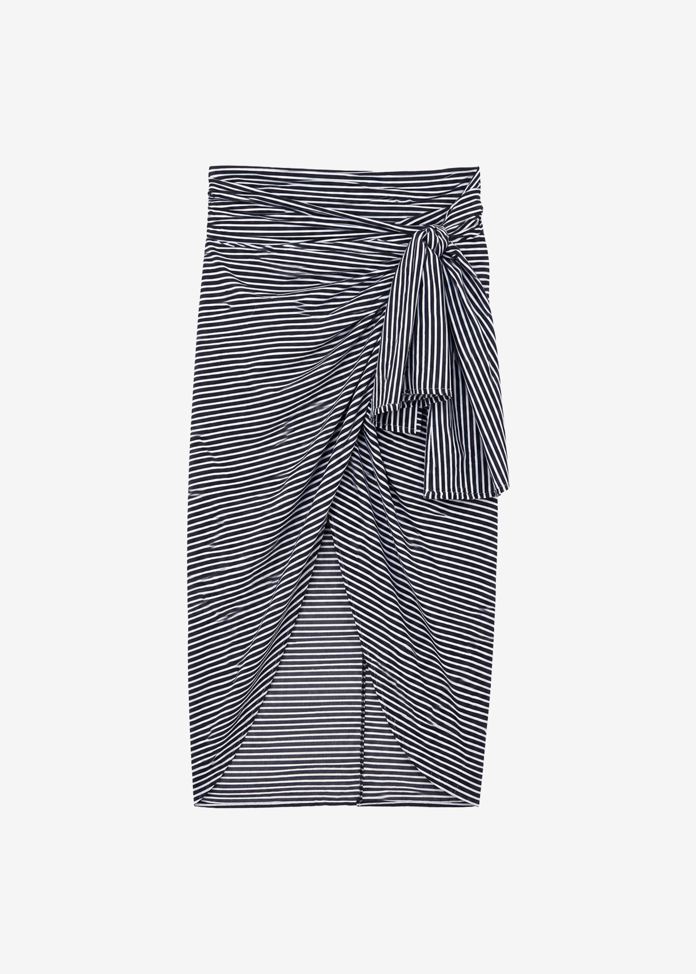 Thira Wrap Skirt - Black/White Stripe - 11