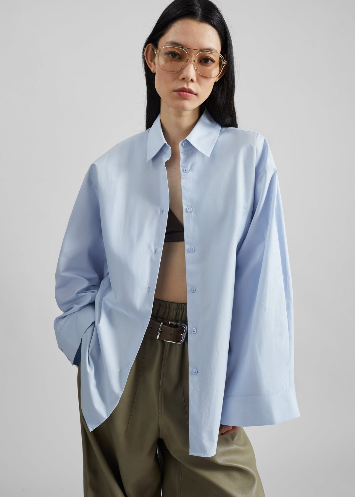 Tila Wide Sleeve Shirt - Light Blue - 1