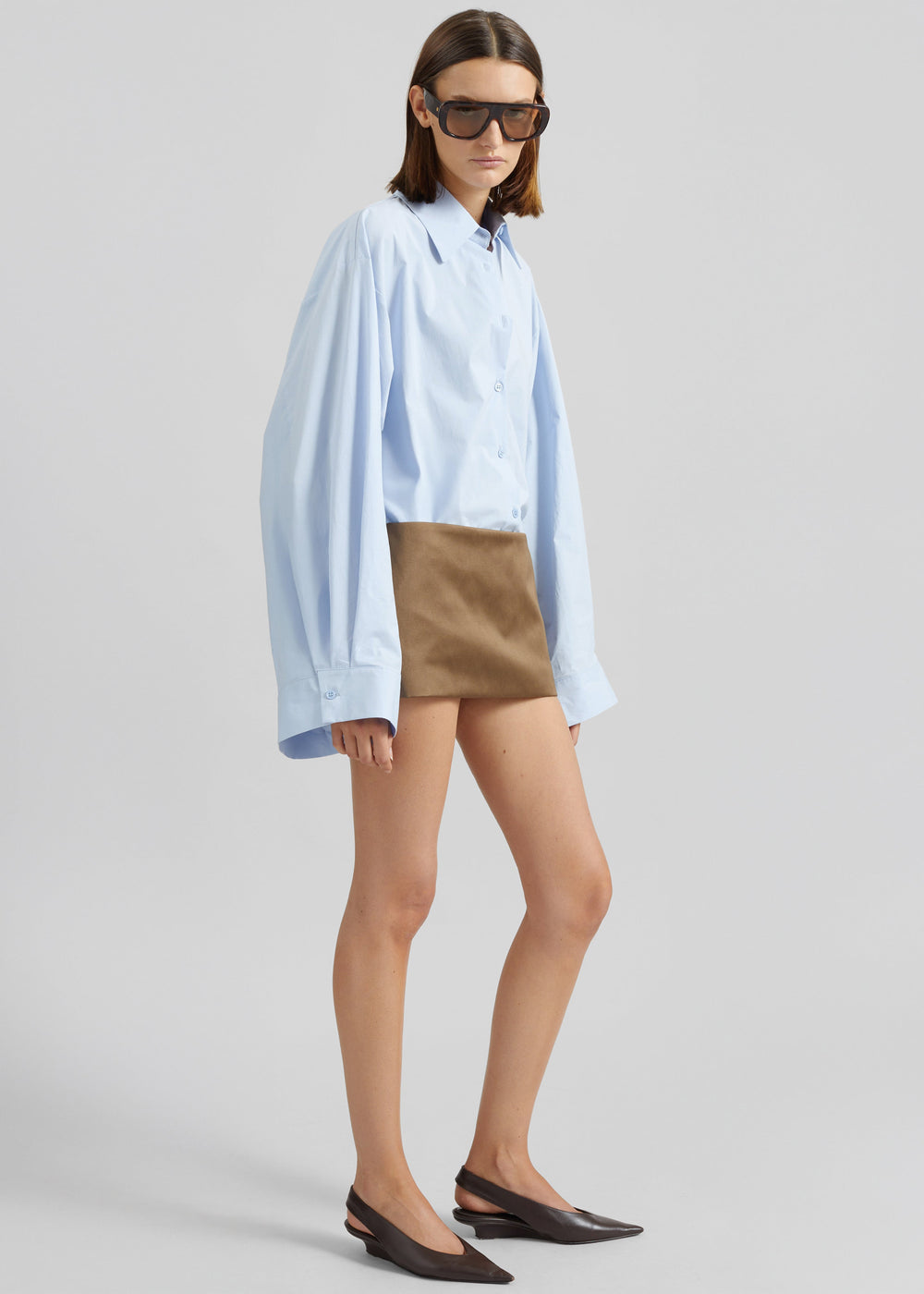 Tila Wide Sleeve Shirt - Light Blue - 1