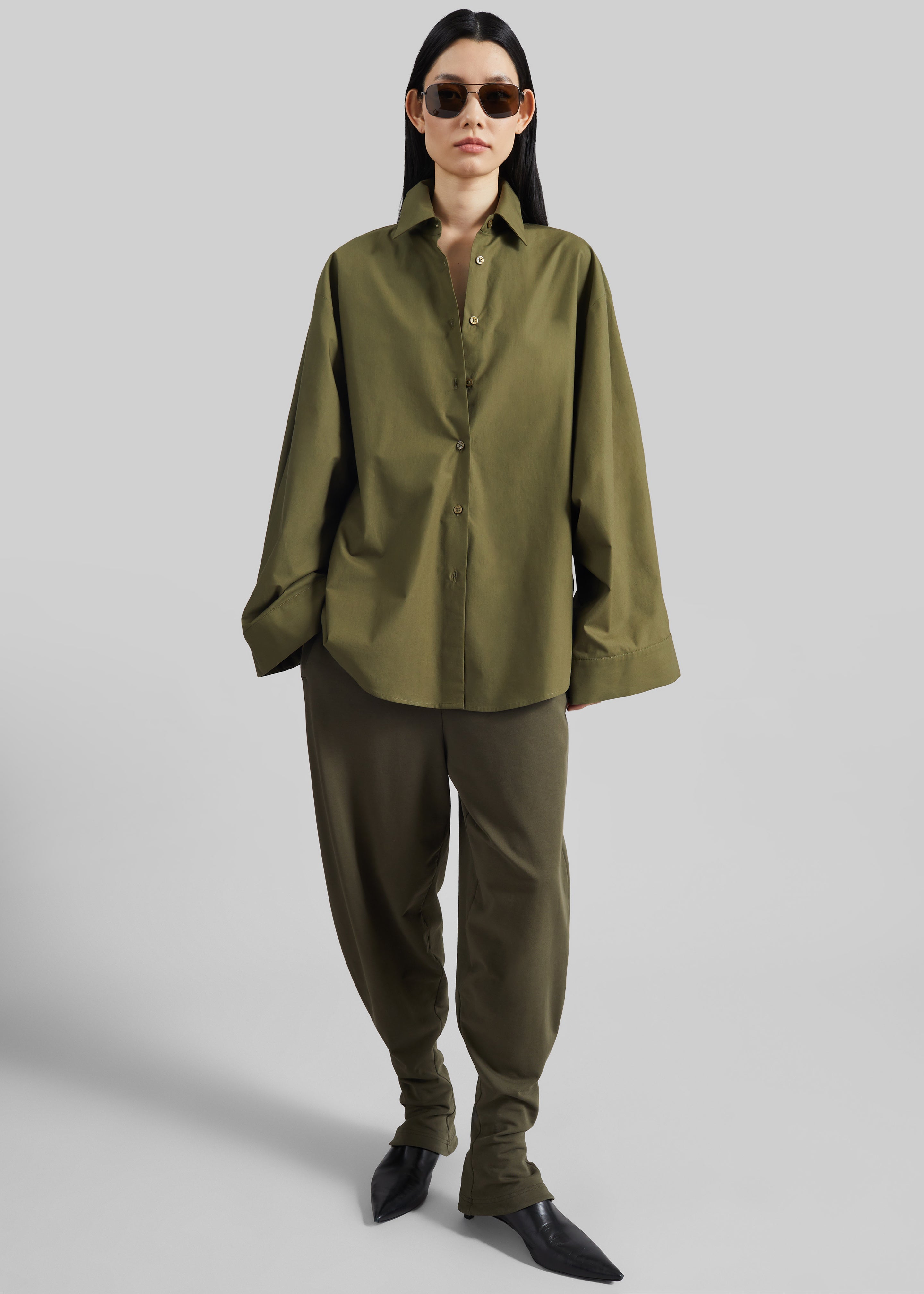 the Frankie Shop シャツ Sinclair Poplin Shirt - White/Black Stripe – The Frankie Shop