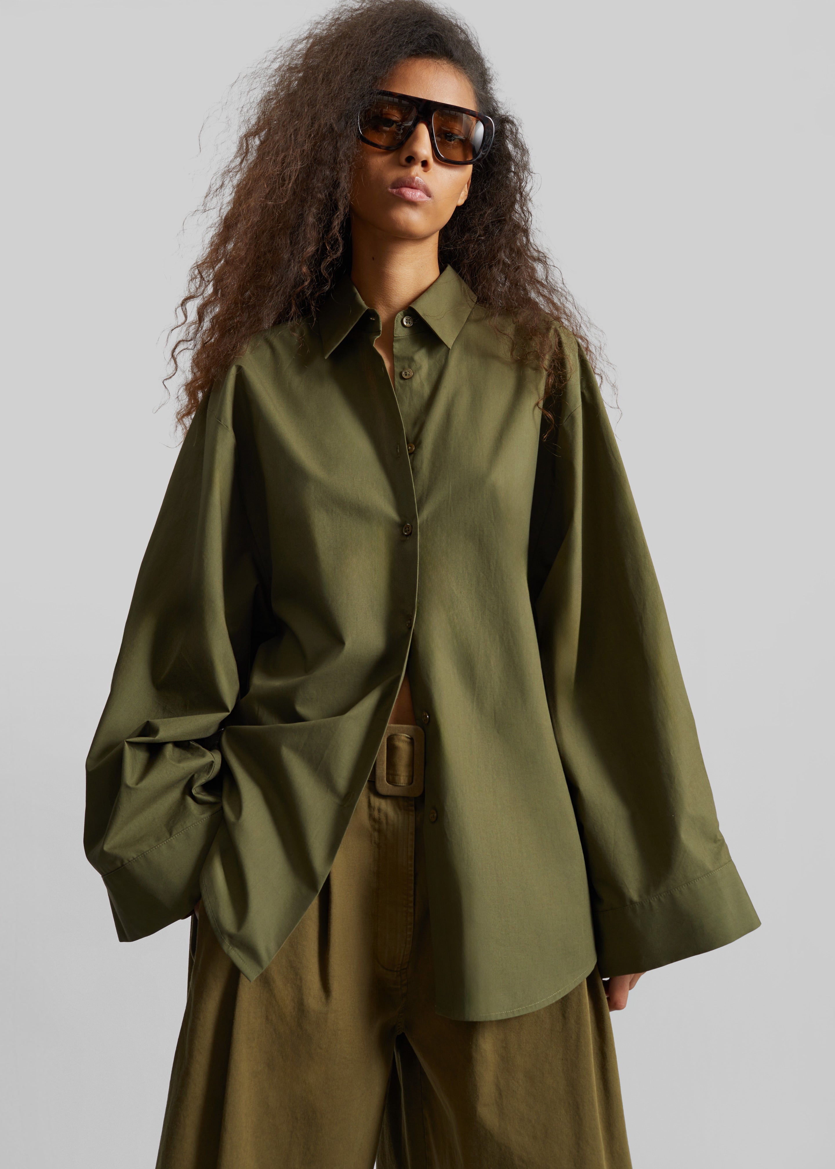 Tila Wide Sleeve Shirt - Olive – The Frankie Shop Europe