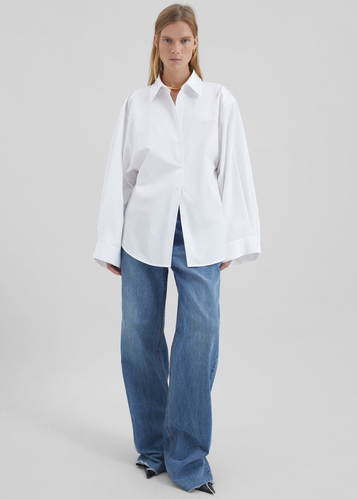 Tila Wide Sleeve Shirt - White - 2