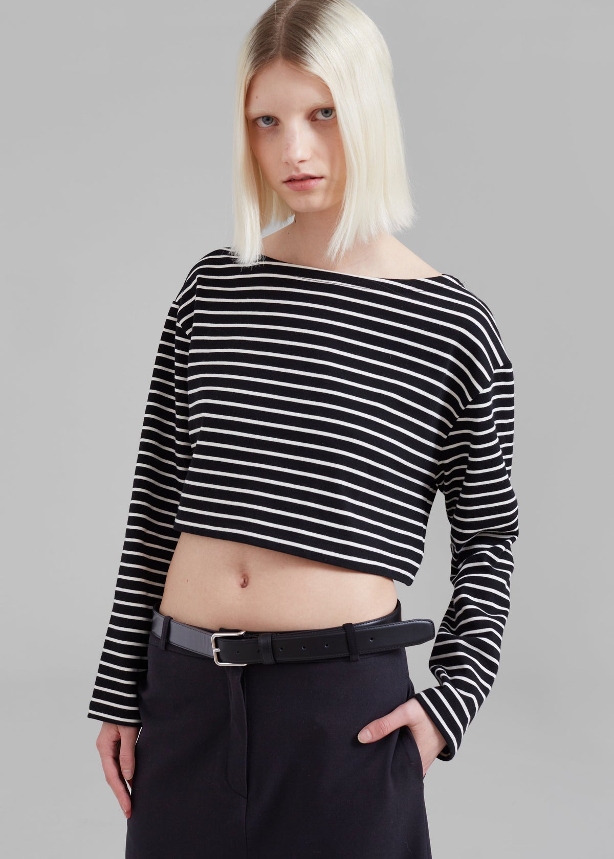 Tilla Boatneck Top - White Stripe - 3