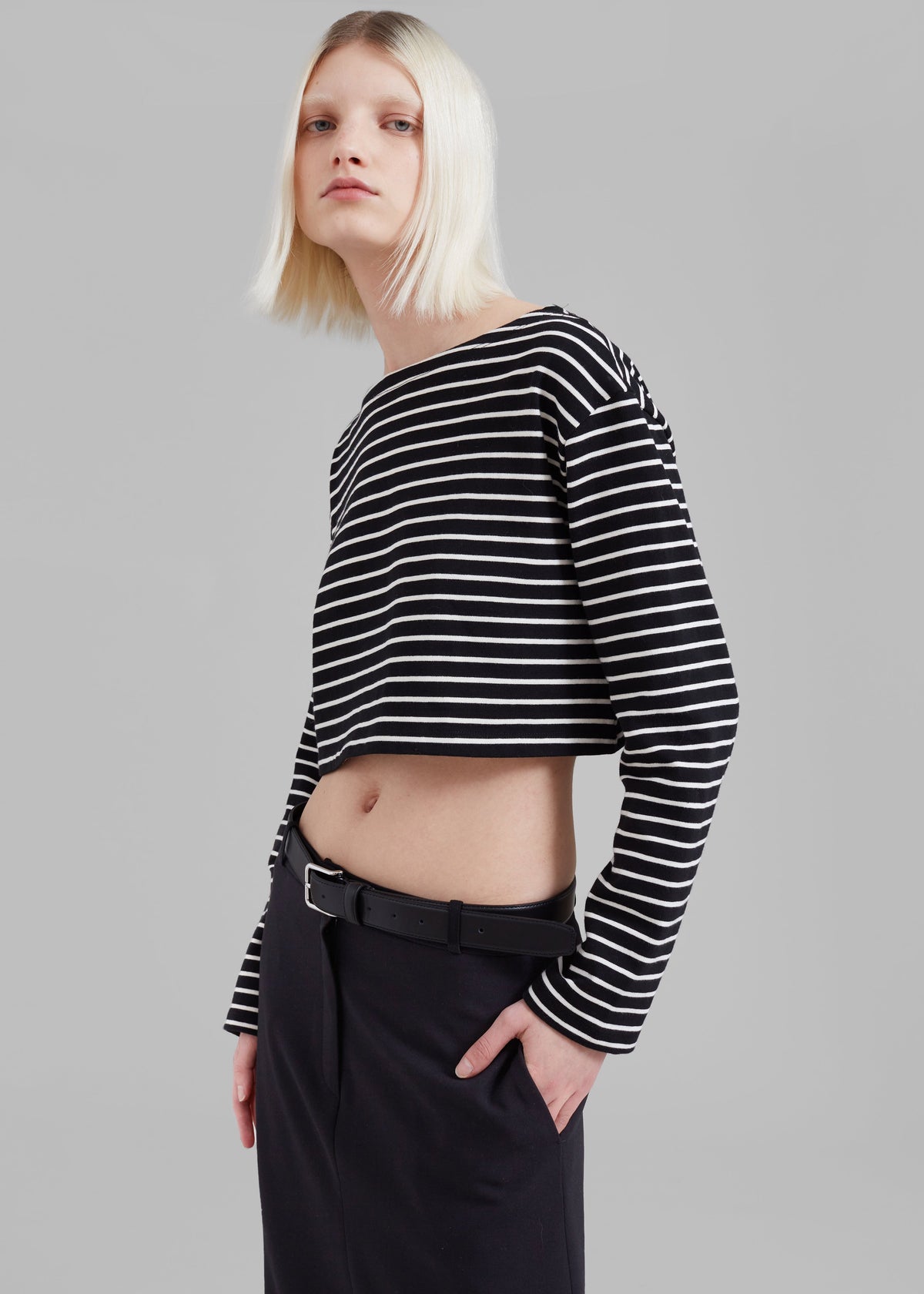 Tilla Boatneck Top - White Stripe - 1