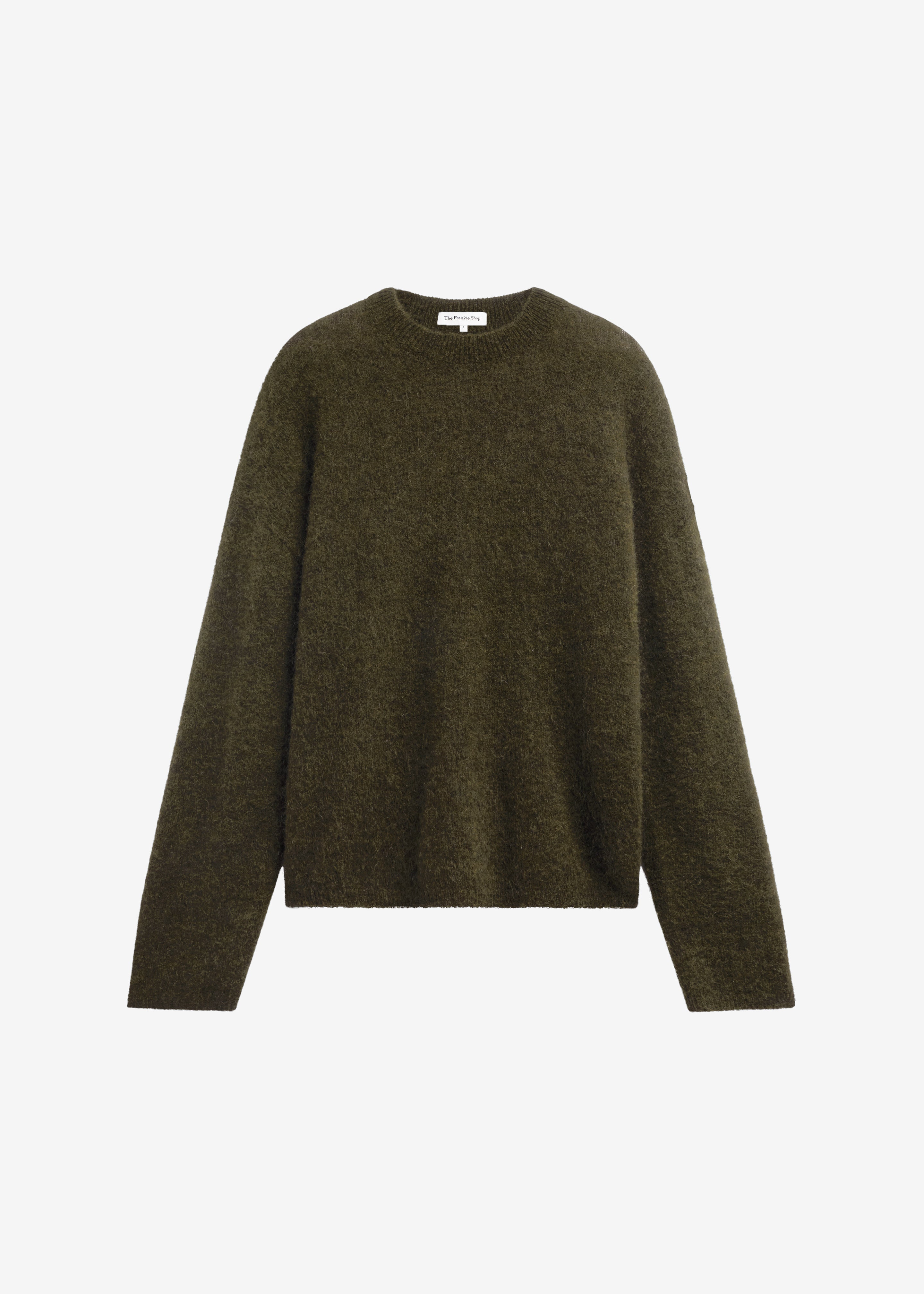 Timea Mohair Fuzzy Sweater - Dark Olive - 10