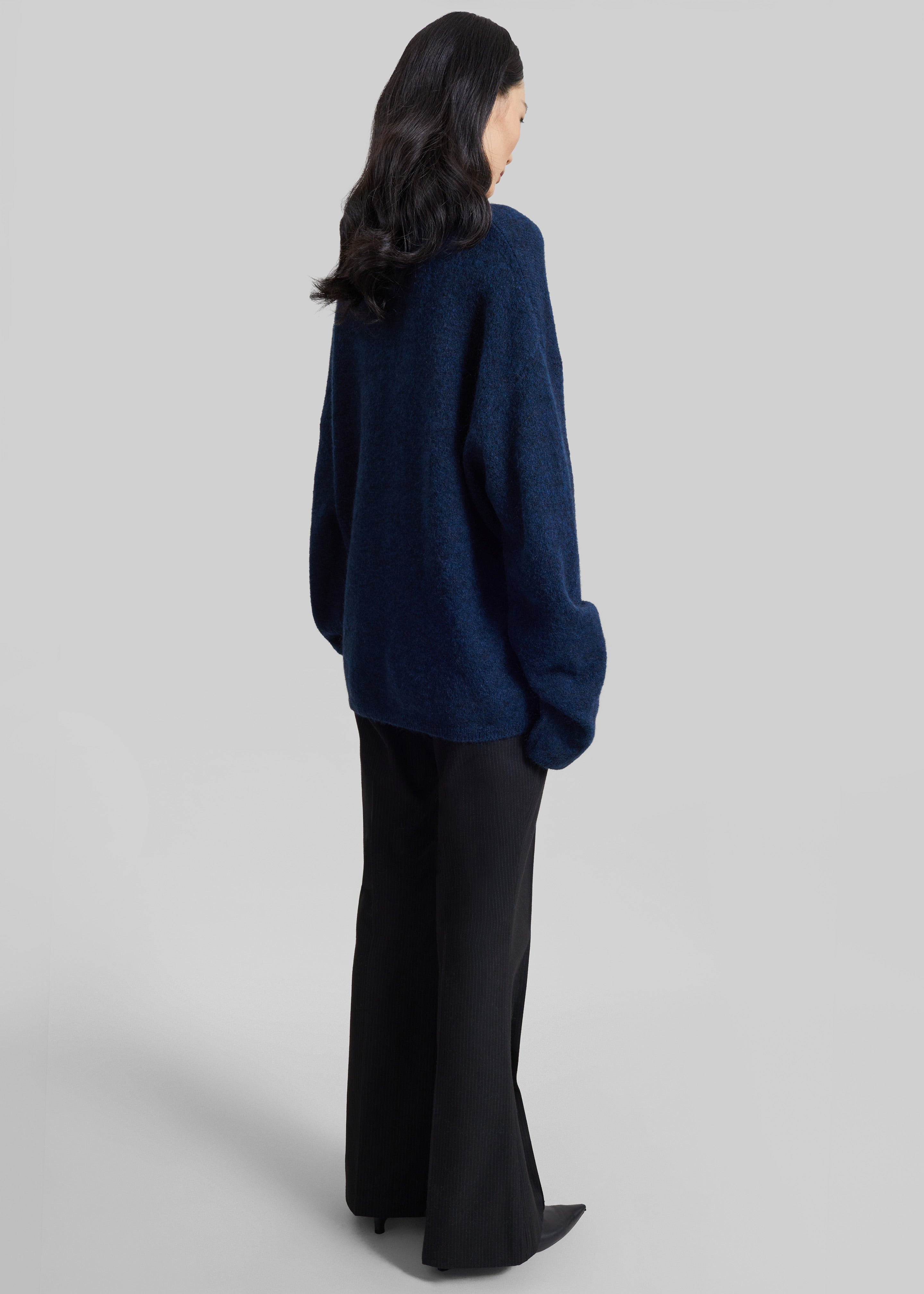 Timea Mohair Fuzzy Sweater - Navy - 6