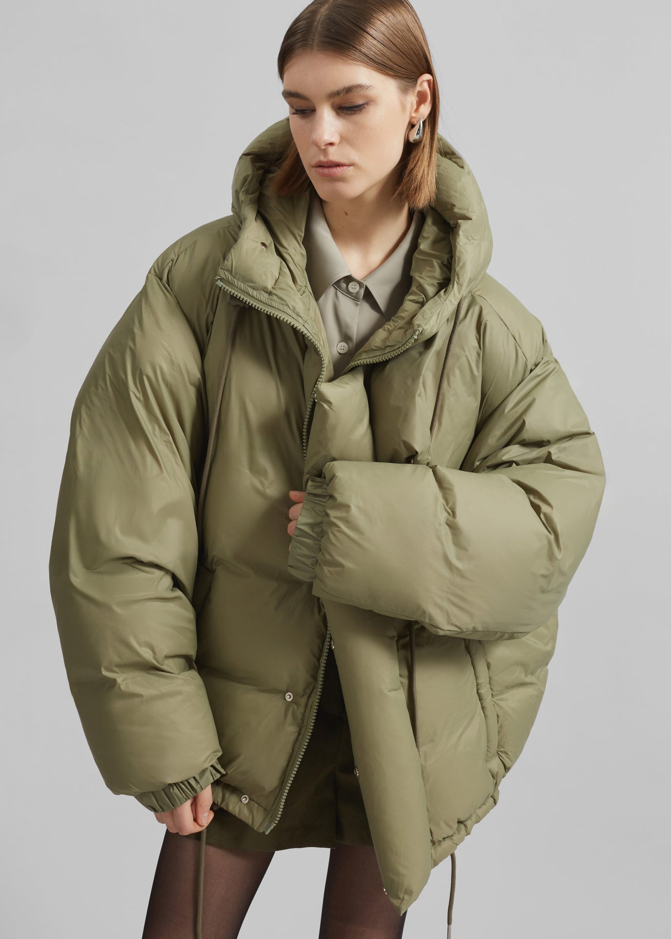 Timra Puffer Jacket - Khaki - 1