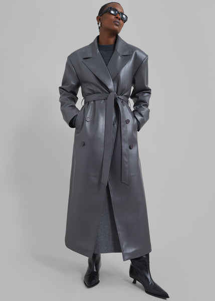 Gray trench coat hotsell